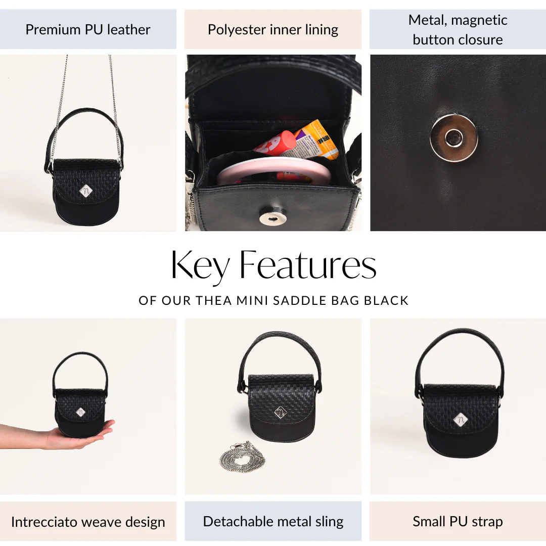 Thea Mini Saddle Bag Black - Image 5