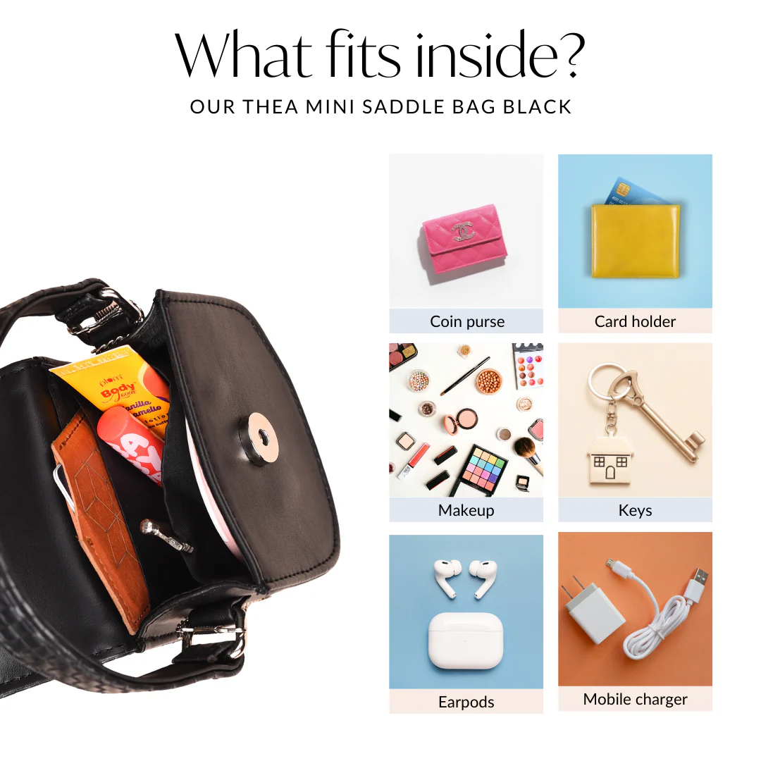 Thea Mini Saddle Bag Black - Image 6