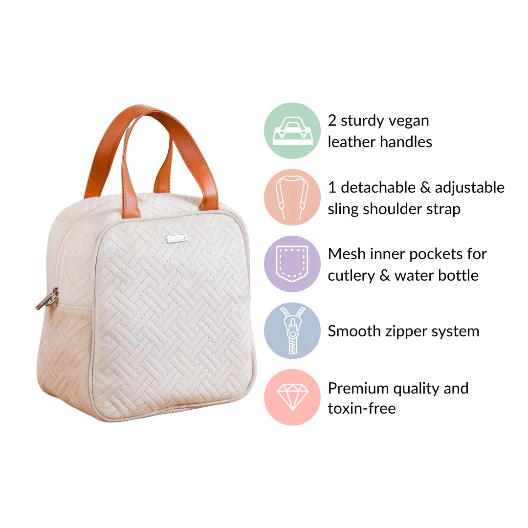 Thermal Insulated Lunch Bag For Office Off White - Image 5