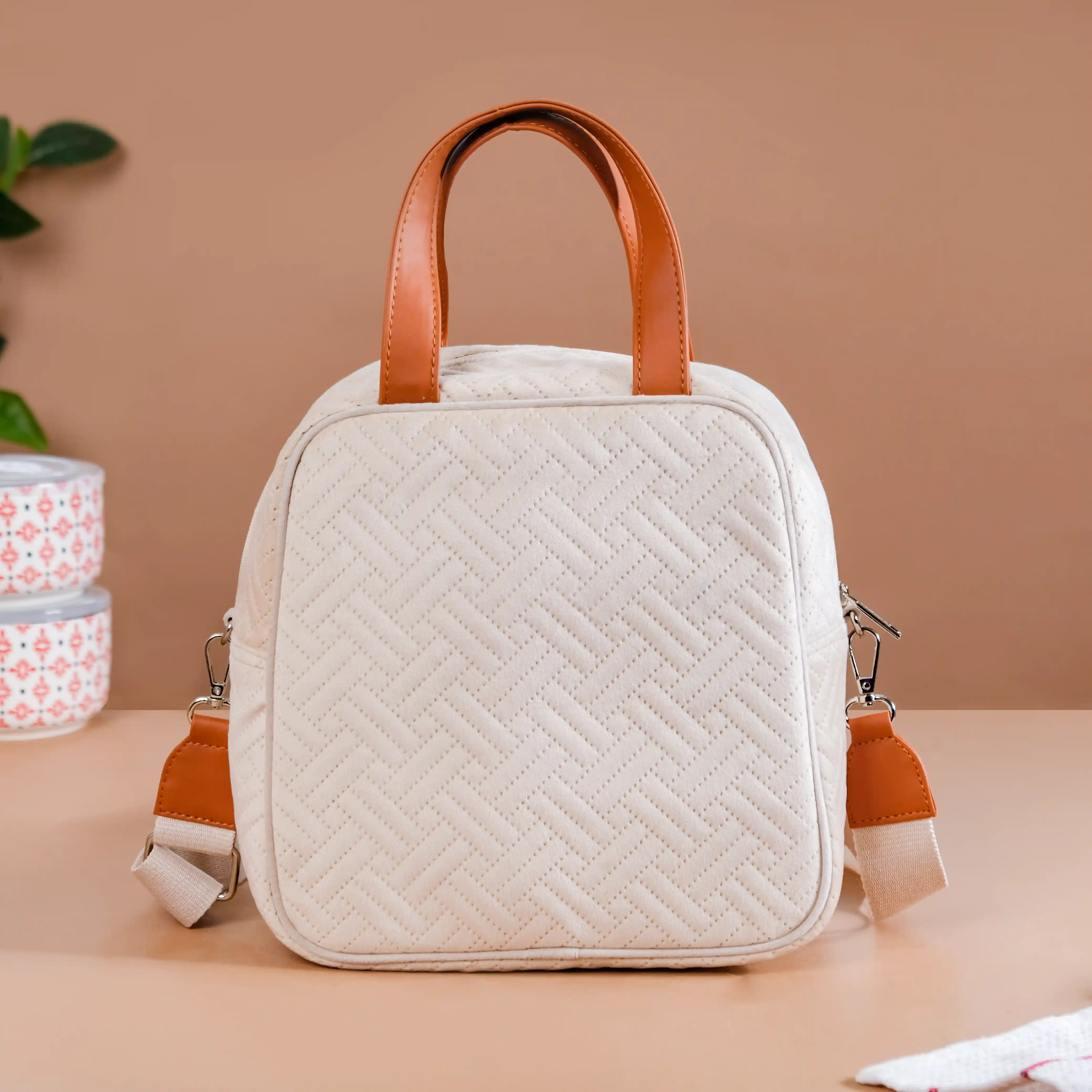 Thermal Insulated Lunch Bag For Office Off White - Image 8