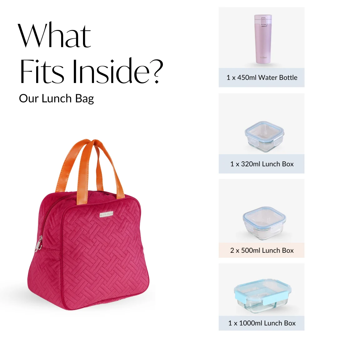 Thermal Insulated Office Lunch Bag Pink - Image 6