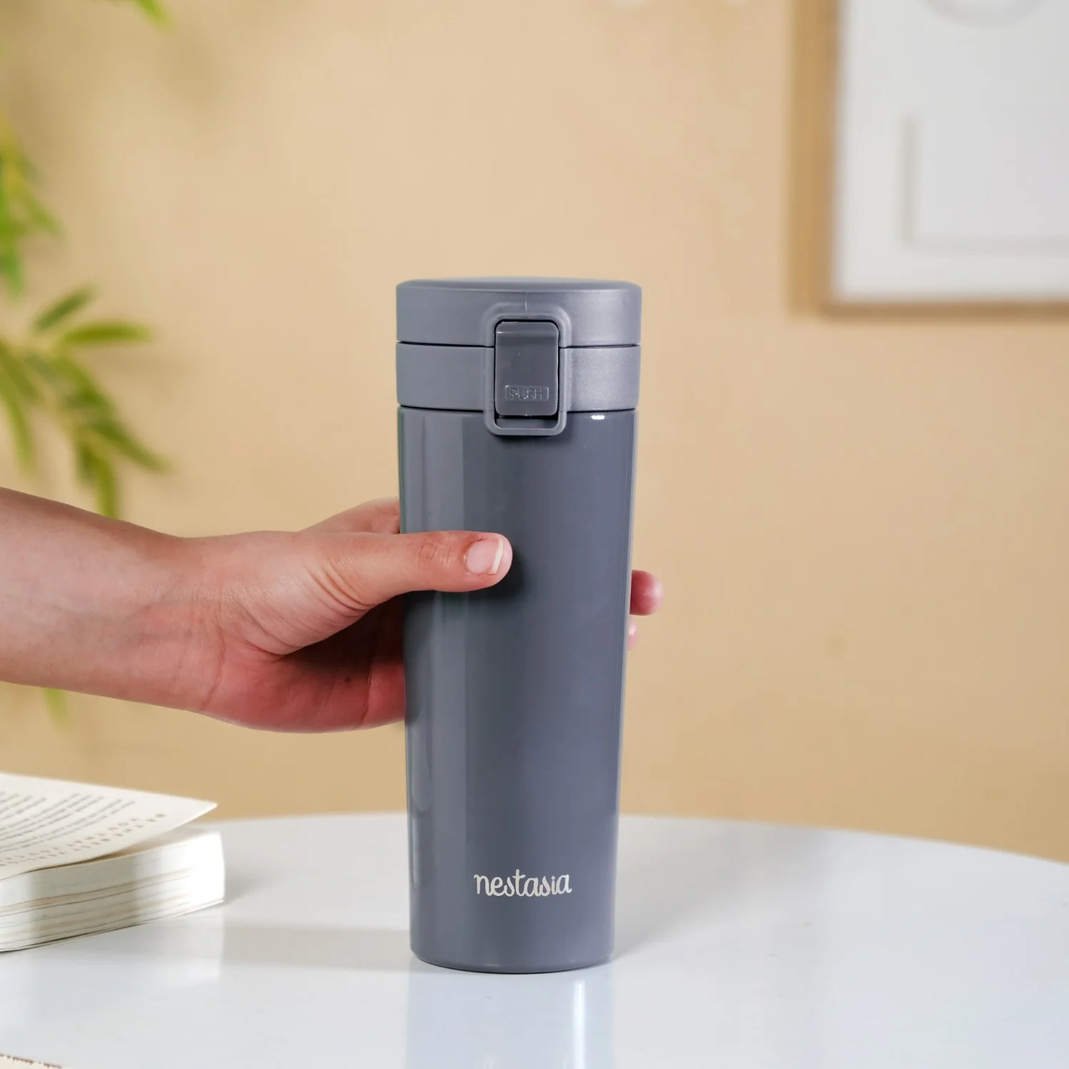 Thermox Double Wall Insulated Travel Mug With Strainer Onyx Grey 450ml - Image 2