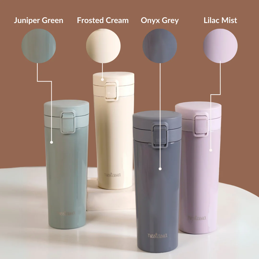 Thermox Insulated Vacuum Flask Portable Frosted Cream 450ml - Image 12