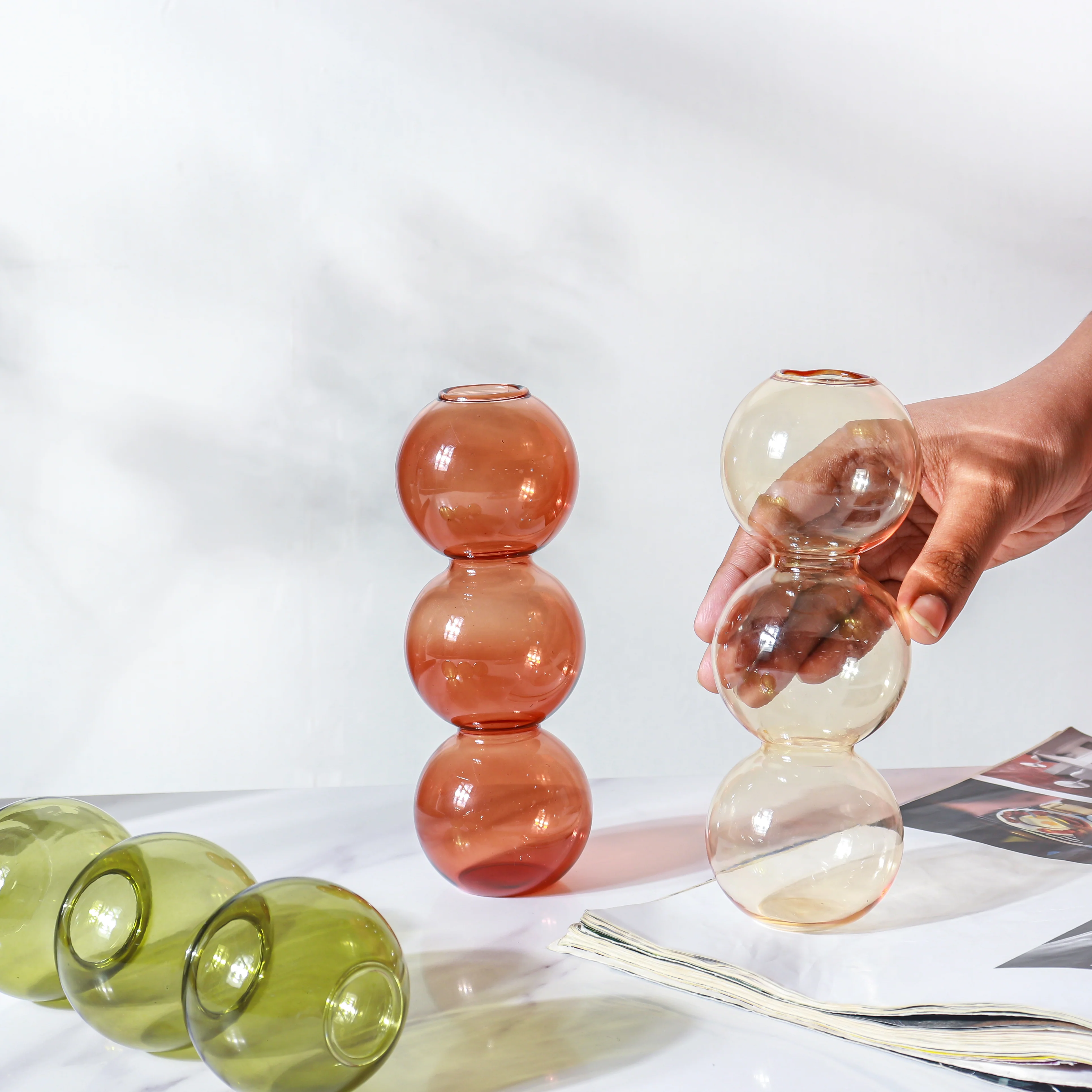 Three Bubbles Glass Vase - Image 2
