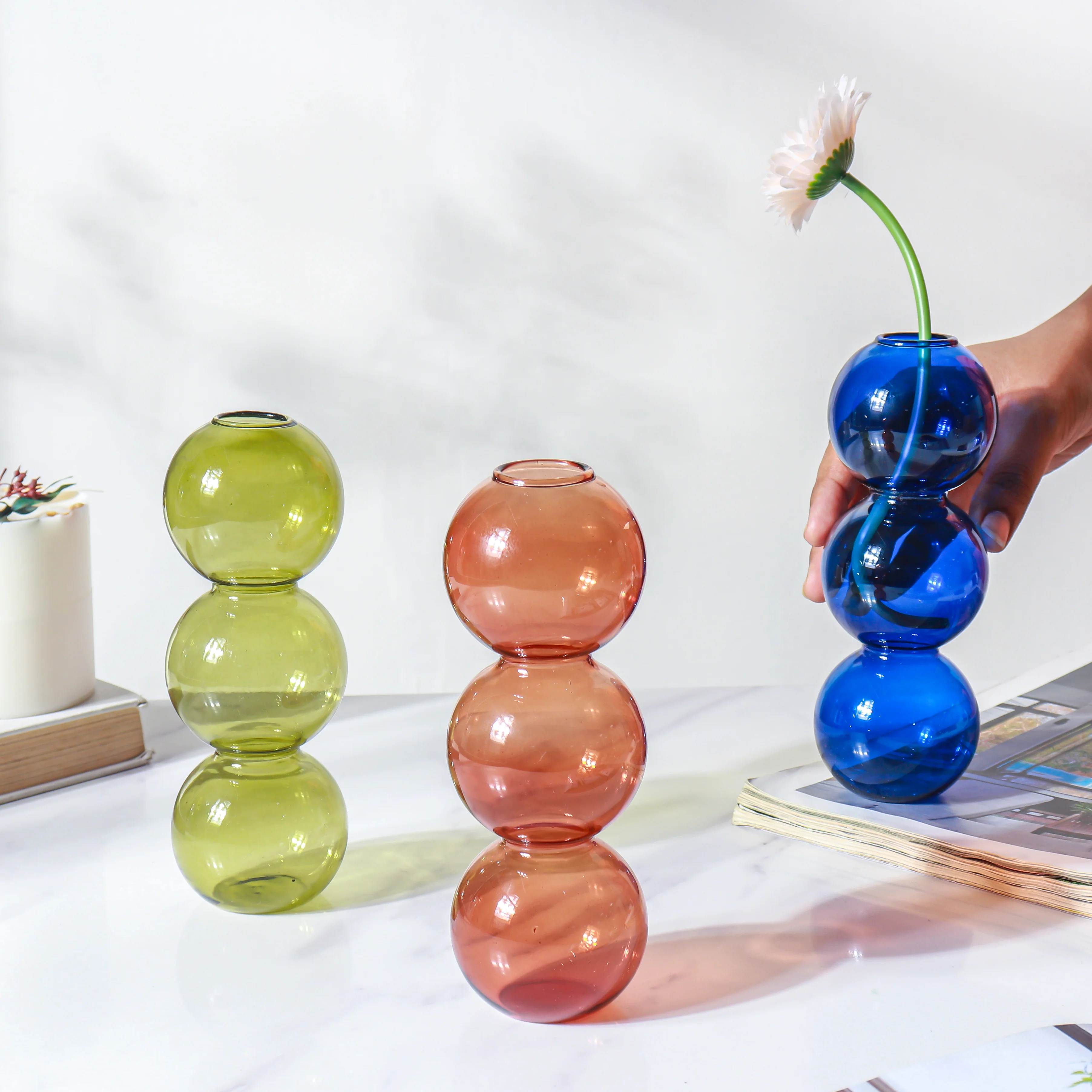 Three Bubbles Glass Vase - Image 3