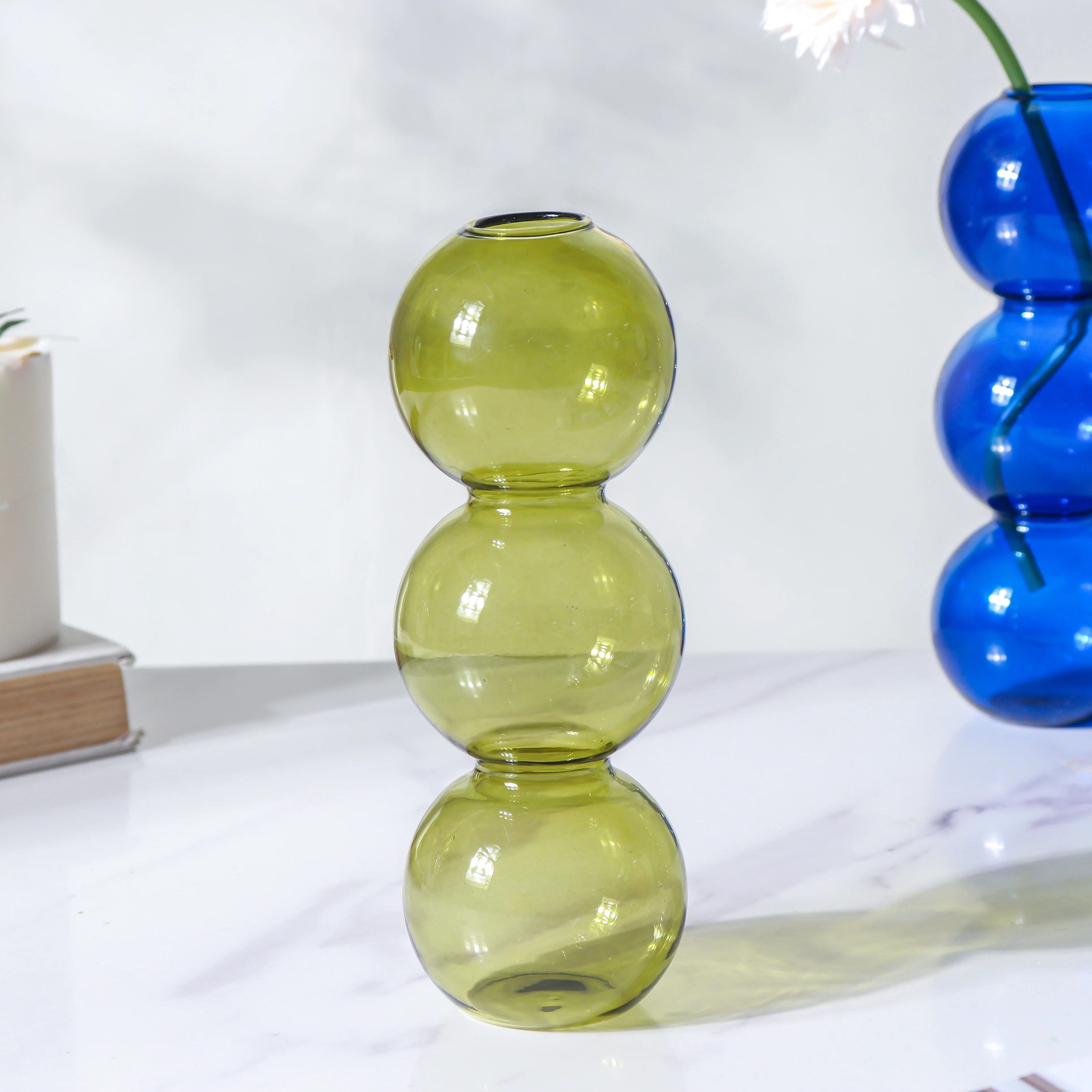 Three Bubbles Glass Vase - Image 6