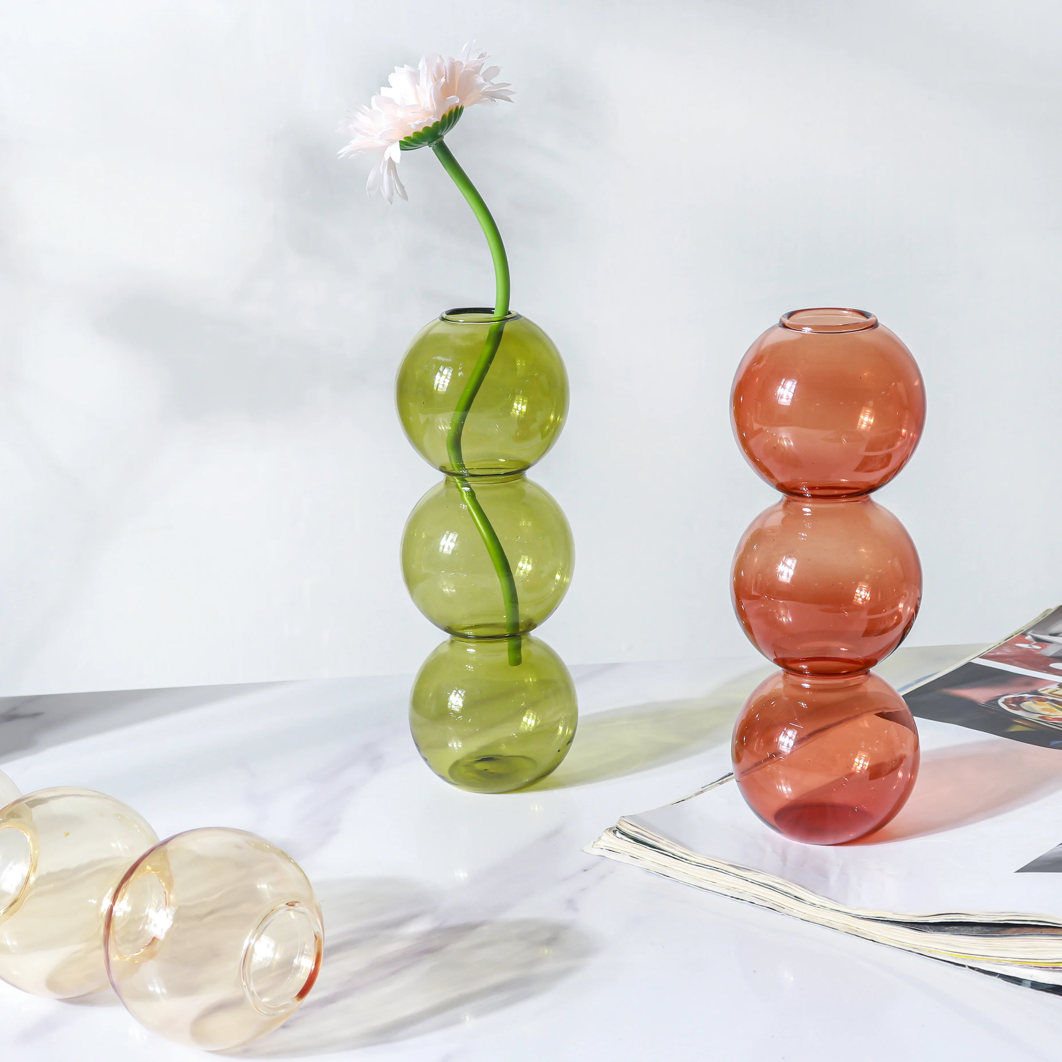 Three Bubbles Glass Vase - Image 9