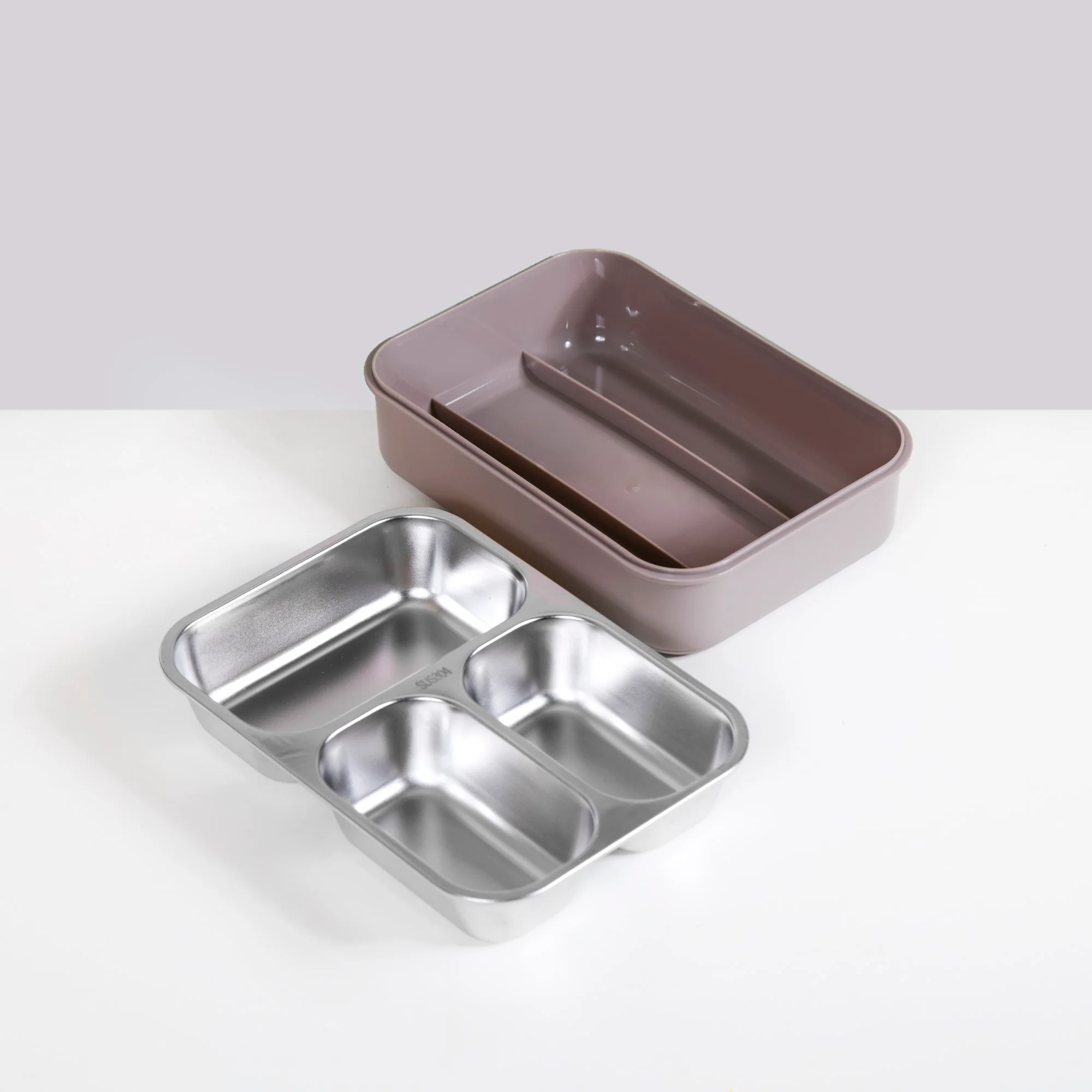 Tiffin Box For Office With 3 Compartments Brown 750ml - Image 15