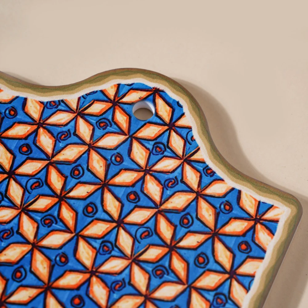 Tile Patterned Ceramic Platter 7 Inch - Image 7