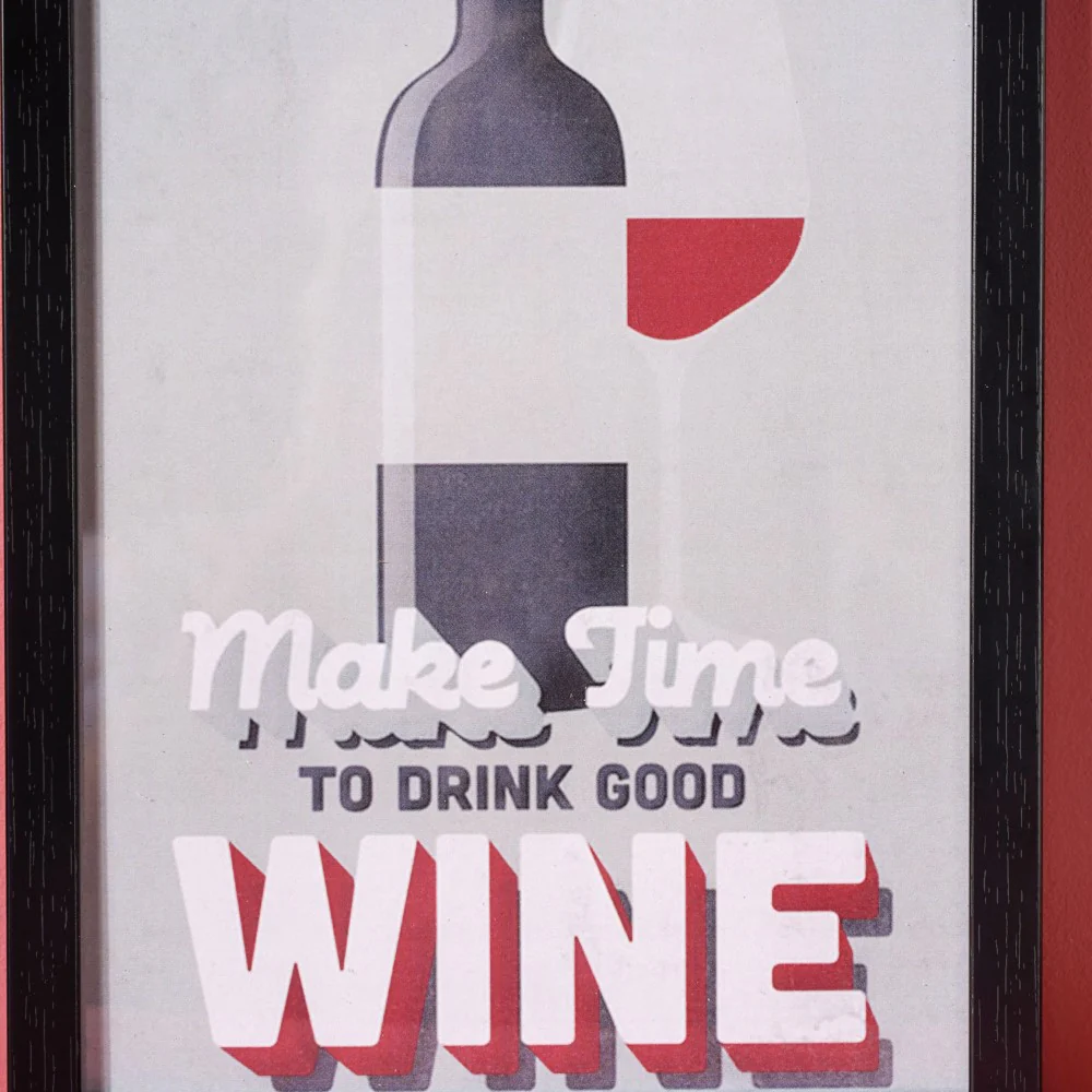 Time For Wine Framed Poster 13x9 Inch - Image 4