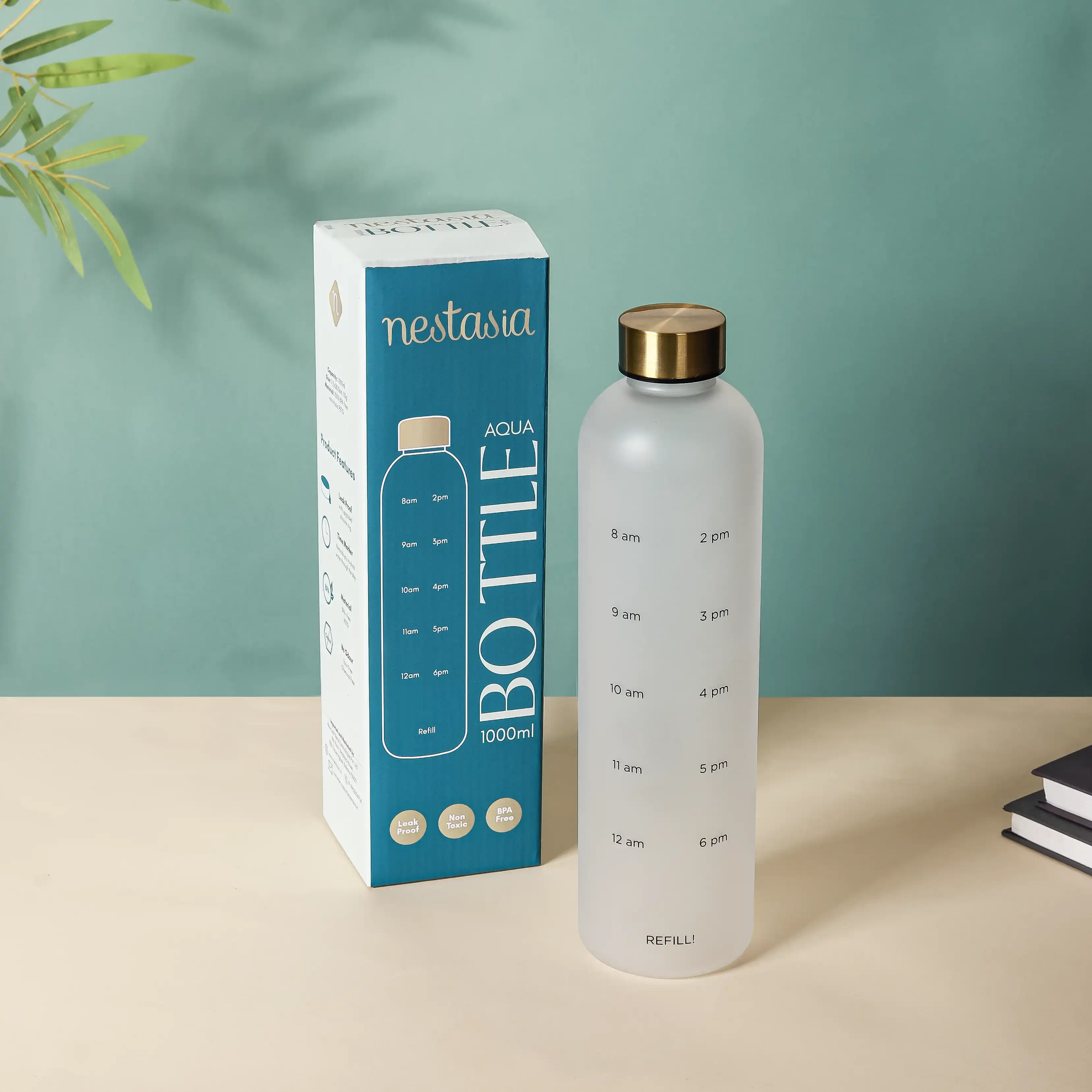Time Marker Matte Water Bottle White 1L Set Of 2 - Image 6