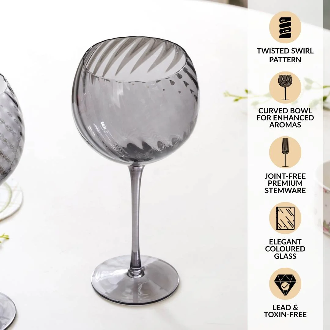 Tinted Balloon Wine Glass Goblet Set Of 2 580ml - Image 2