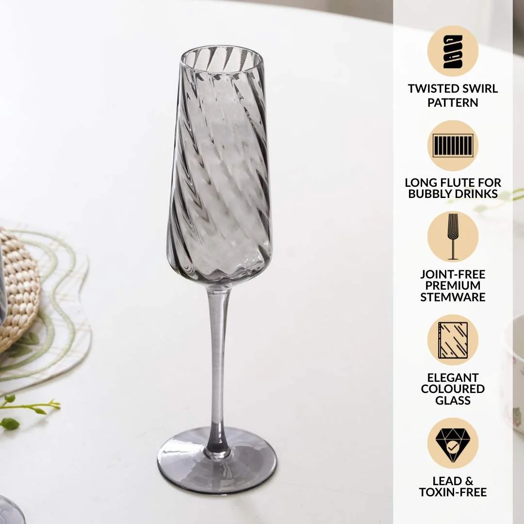 Tinted Champagne Glass Set Of 2 240ml - Image 2