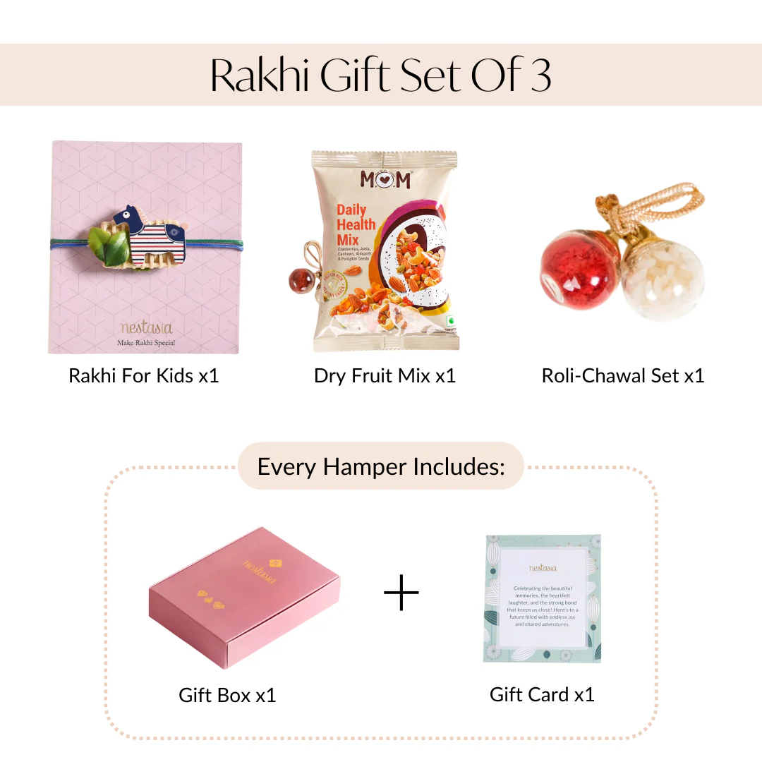 Tiny Horse Raksha Bandhan Gift For Kids Set Of 3 With Box And Card - Image 7