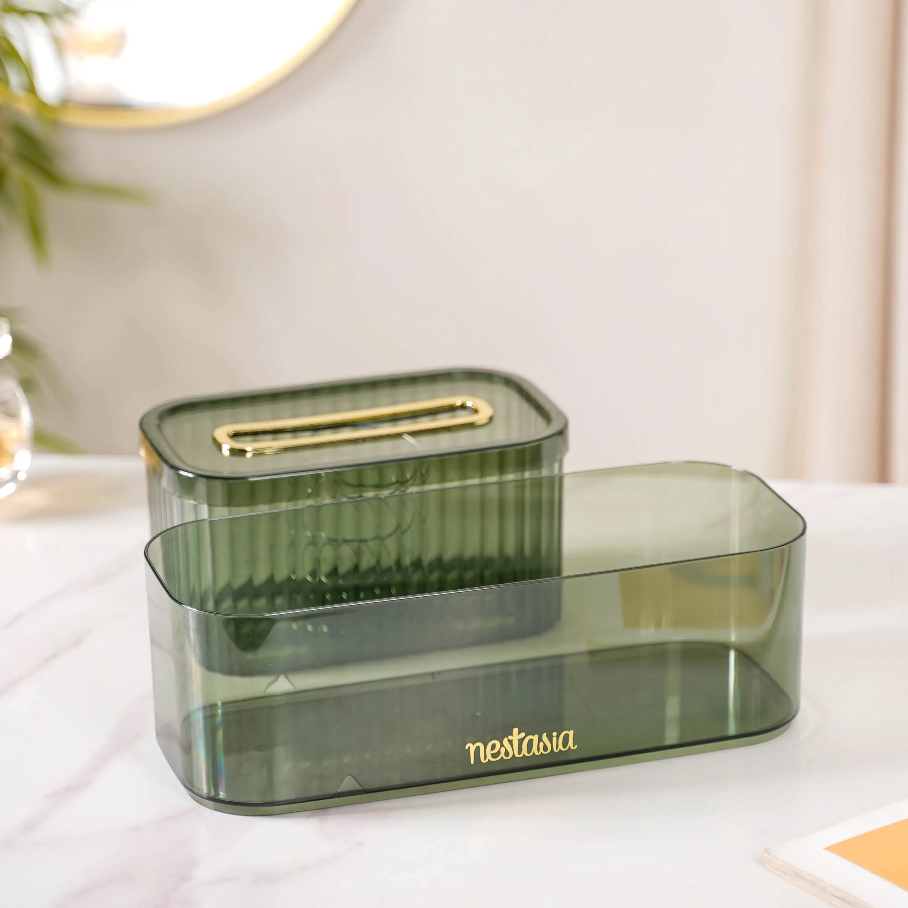 Tissue Box Holder With Storage Organizer Green - Image 11