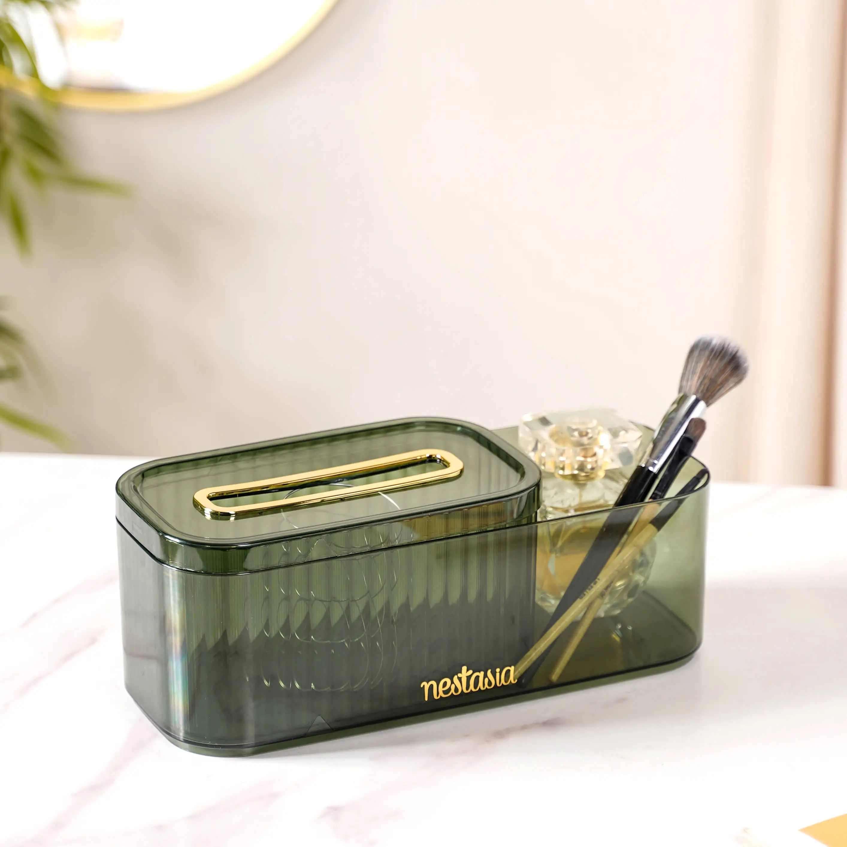Tissue Box Holder With Storage Organizer Green - Image 4
