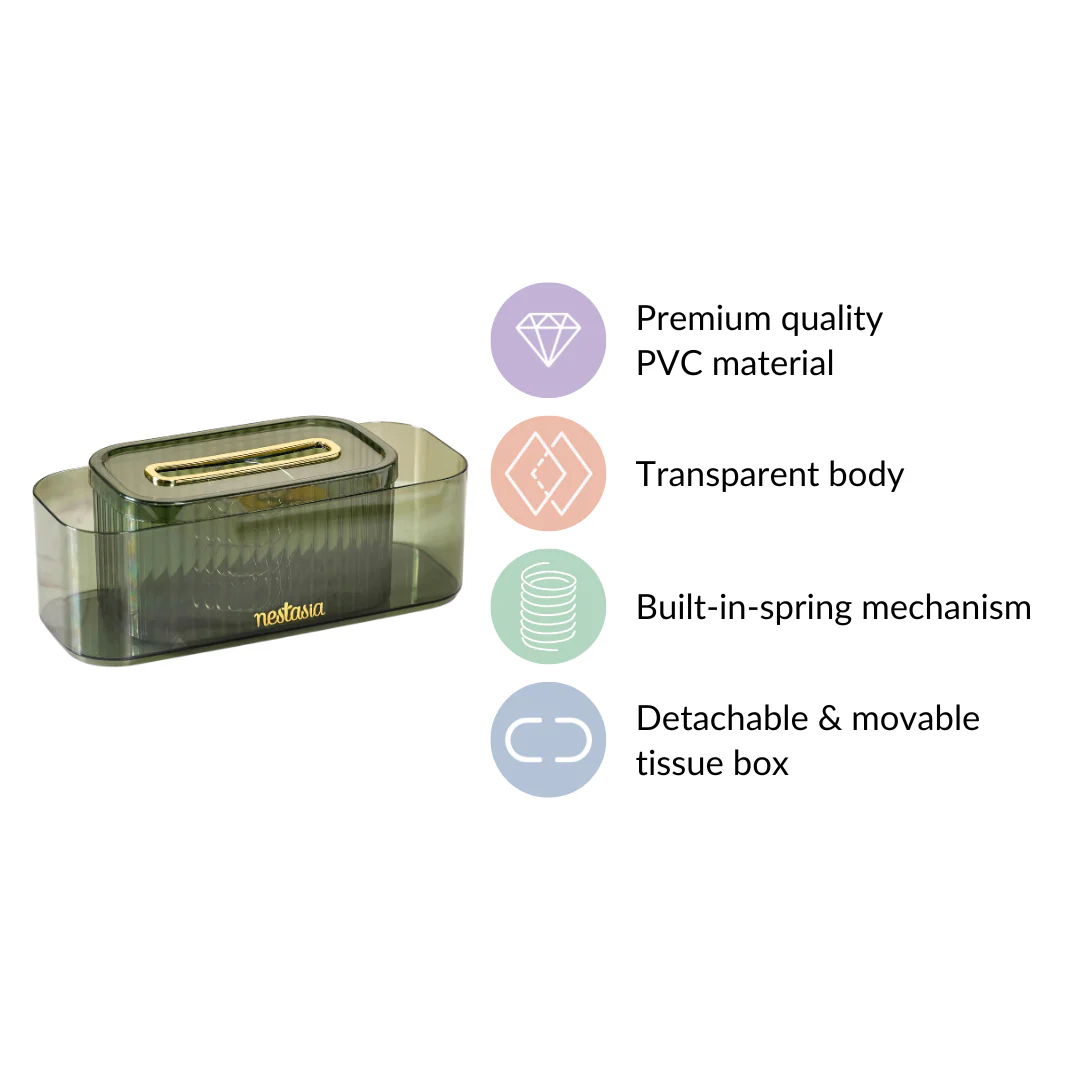 Tissue Box Holder With Storage Organizer Green - Image 5