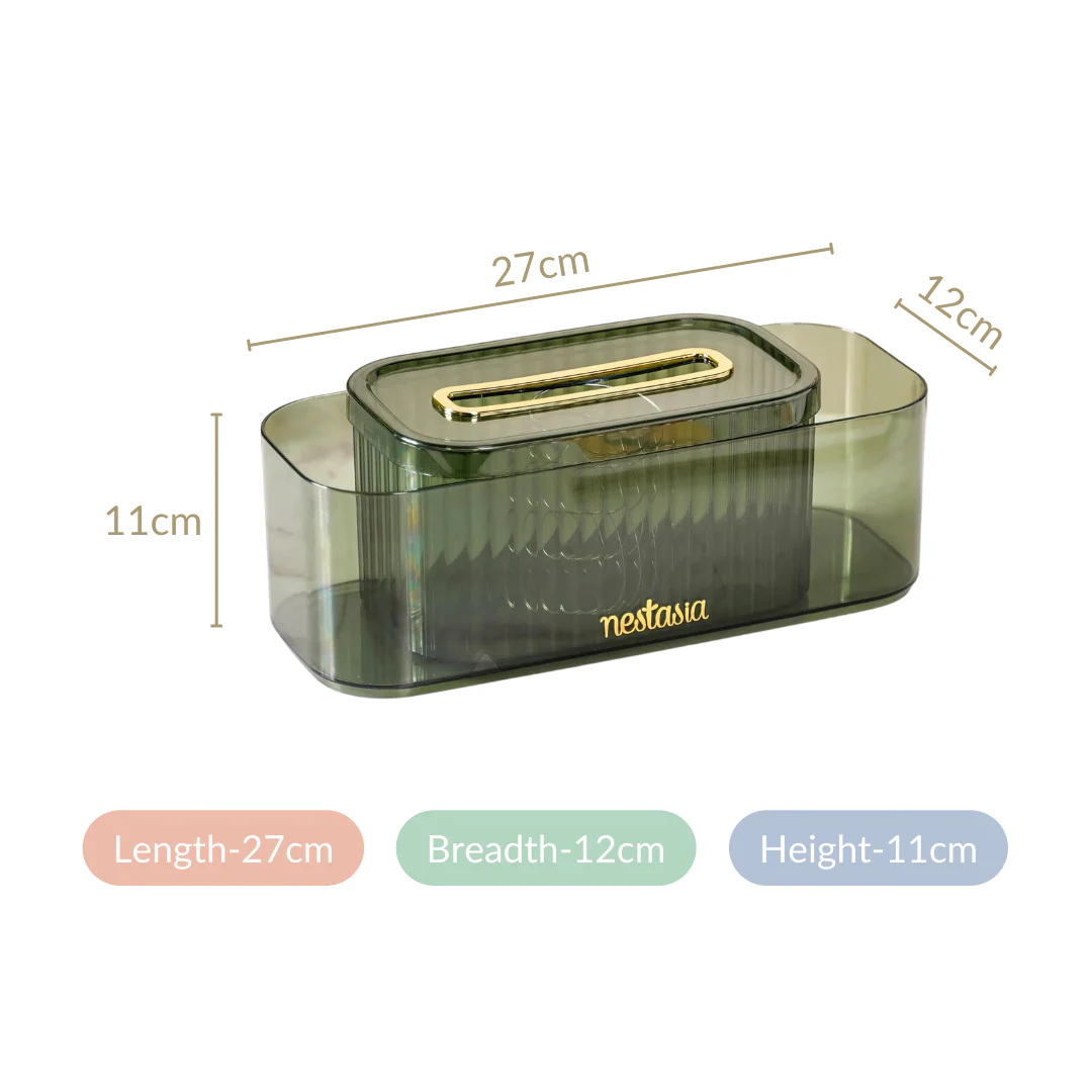 Tissue Box Holder With Storage Organizer Green - Image 7