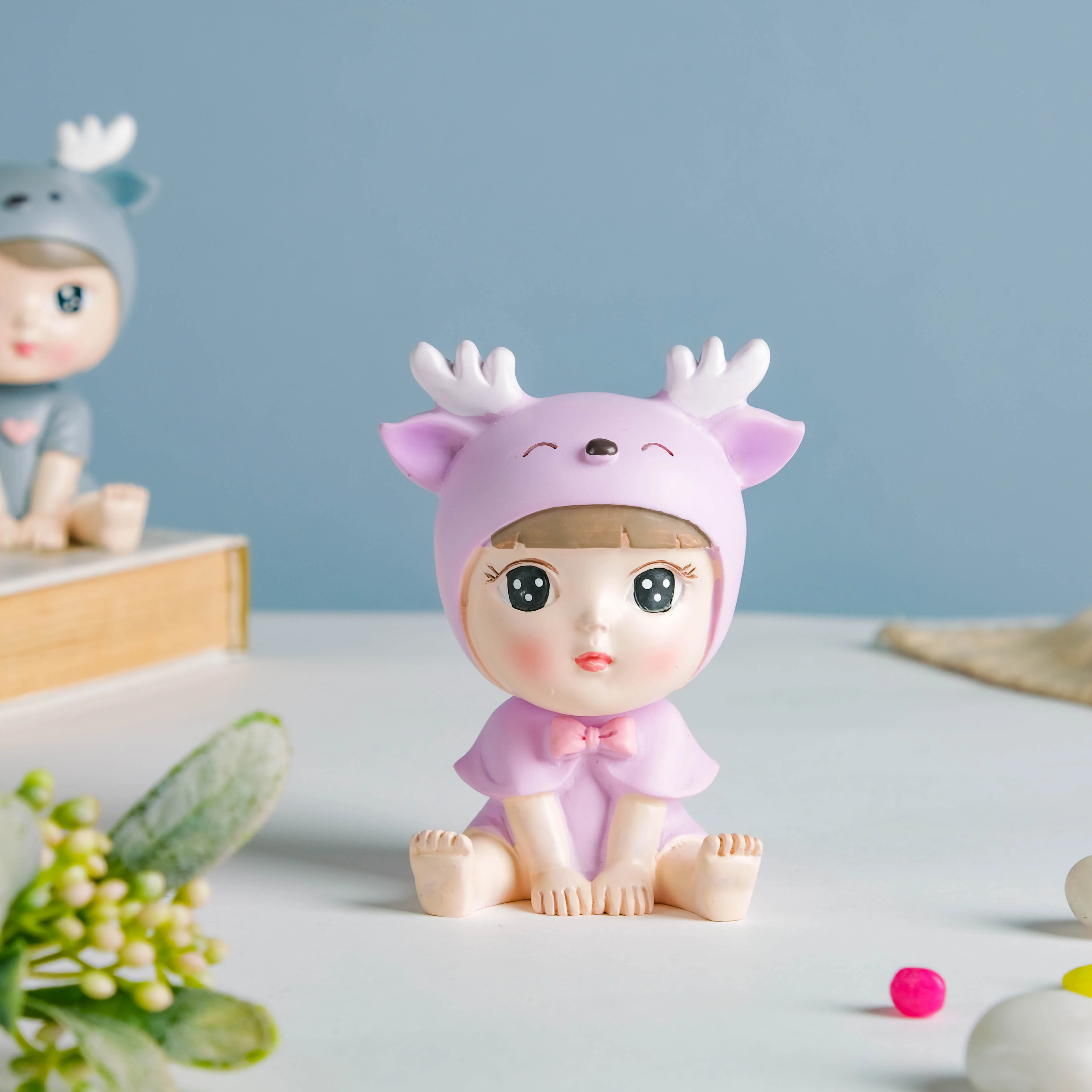 Toddler Girl With Deer Hat Showpiece