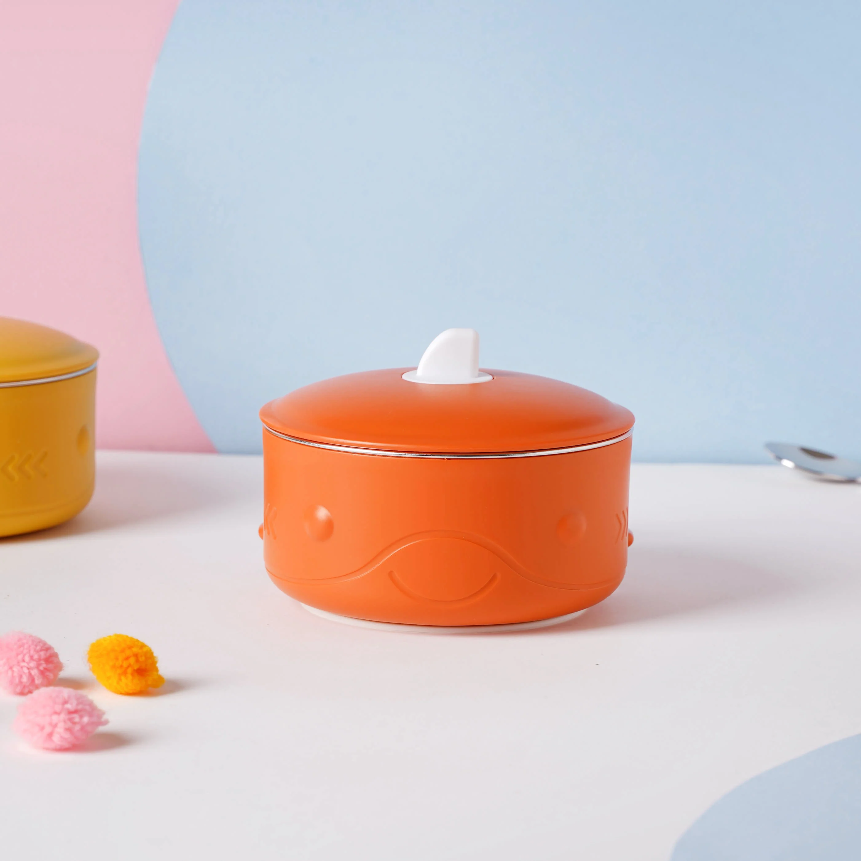 Whale Double Walled Anti-Slip Feeding Bowl Orange 400 ml - Image 11