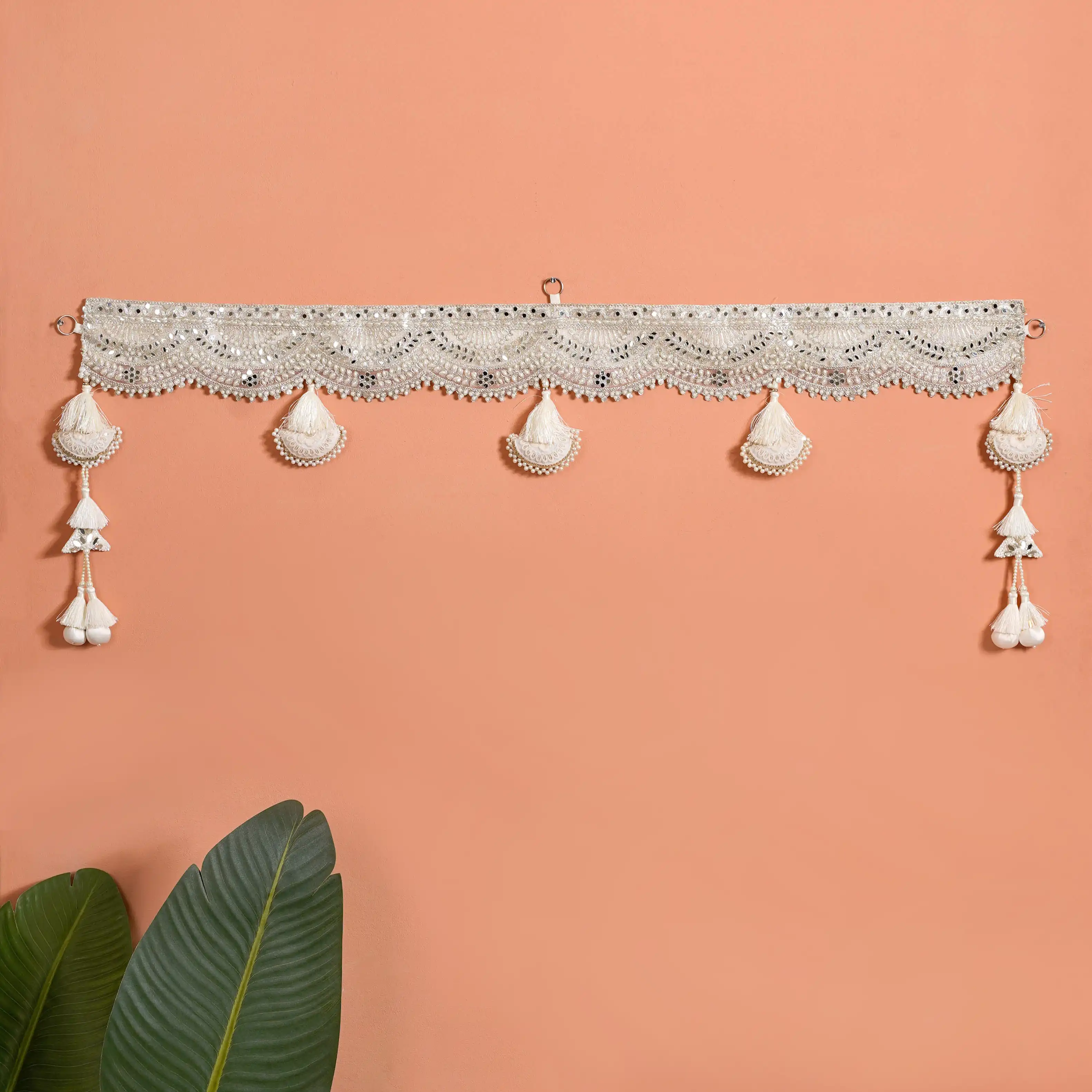 Toran With Mirrorwork White
