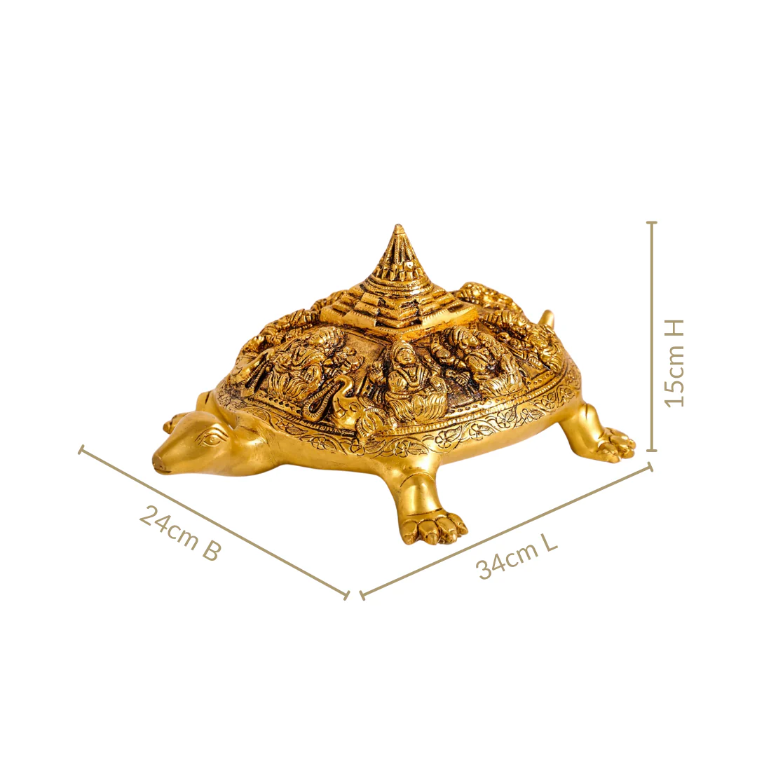 Tortoise With Shree Yantra Brass Statue - Image 4
