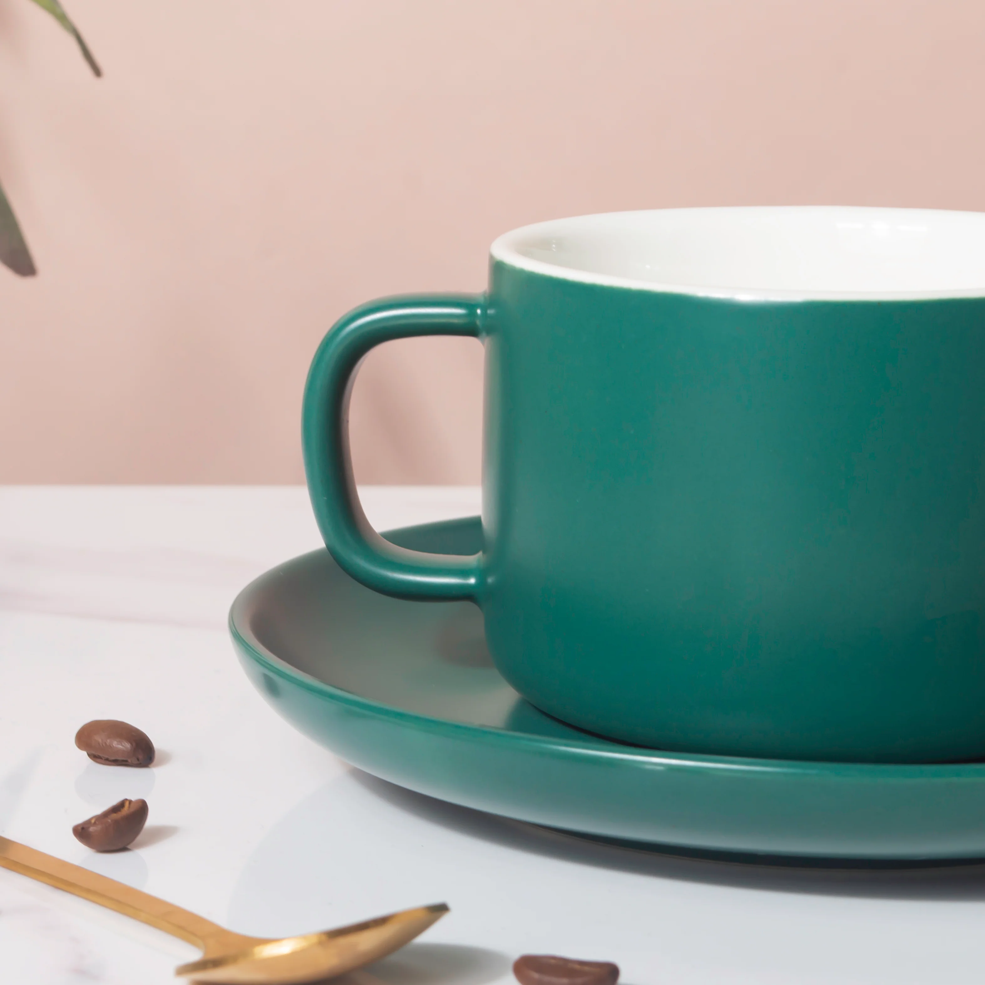 Tranquil Teal Teacup And Saucer - Image 3
