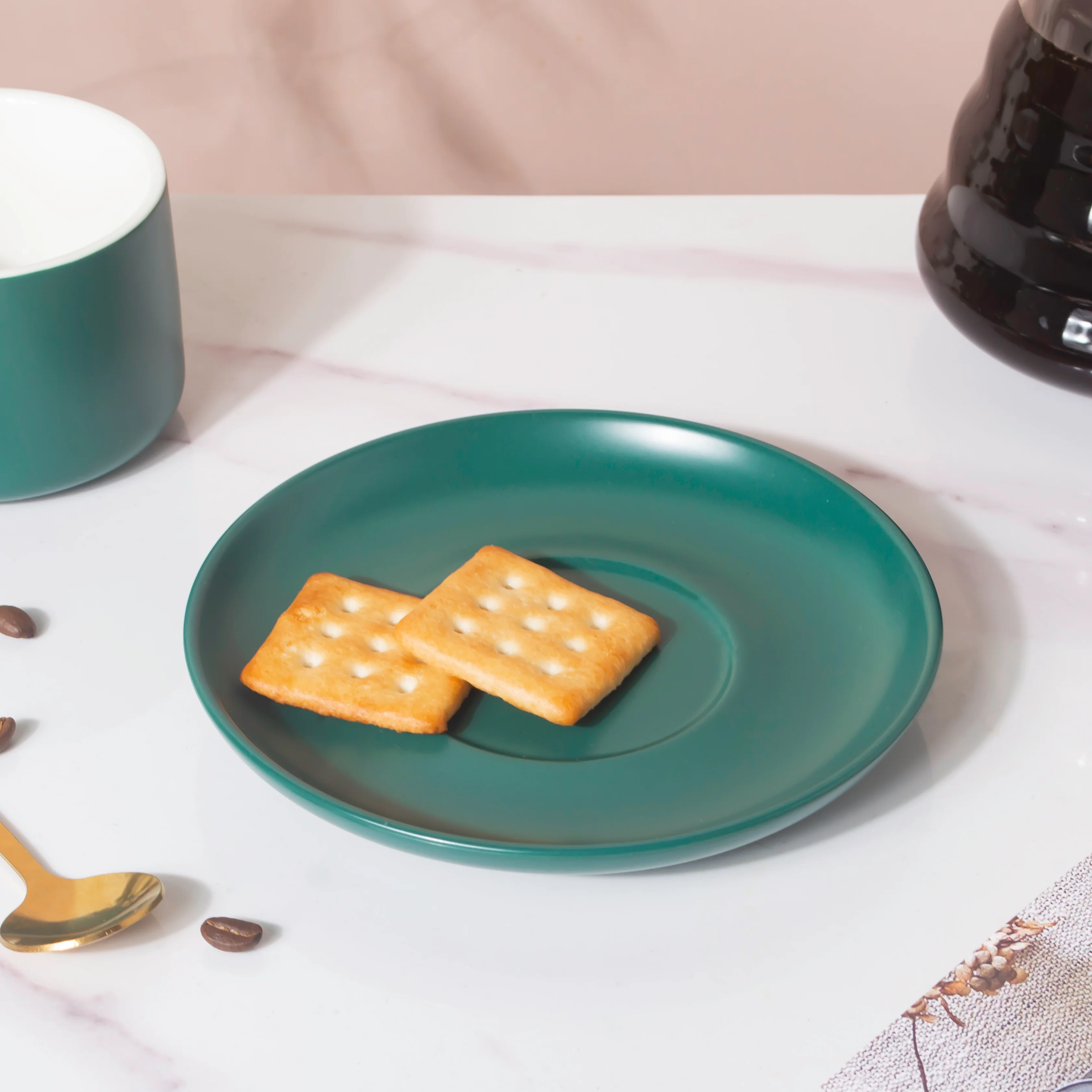 Tranquil Teal Teacup And Saucer - Image 6