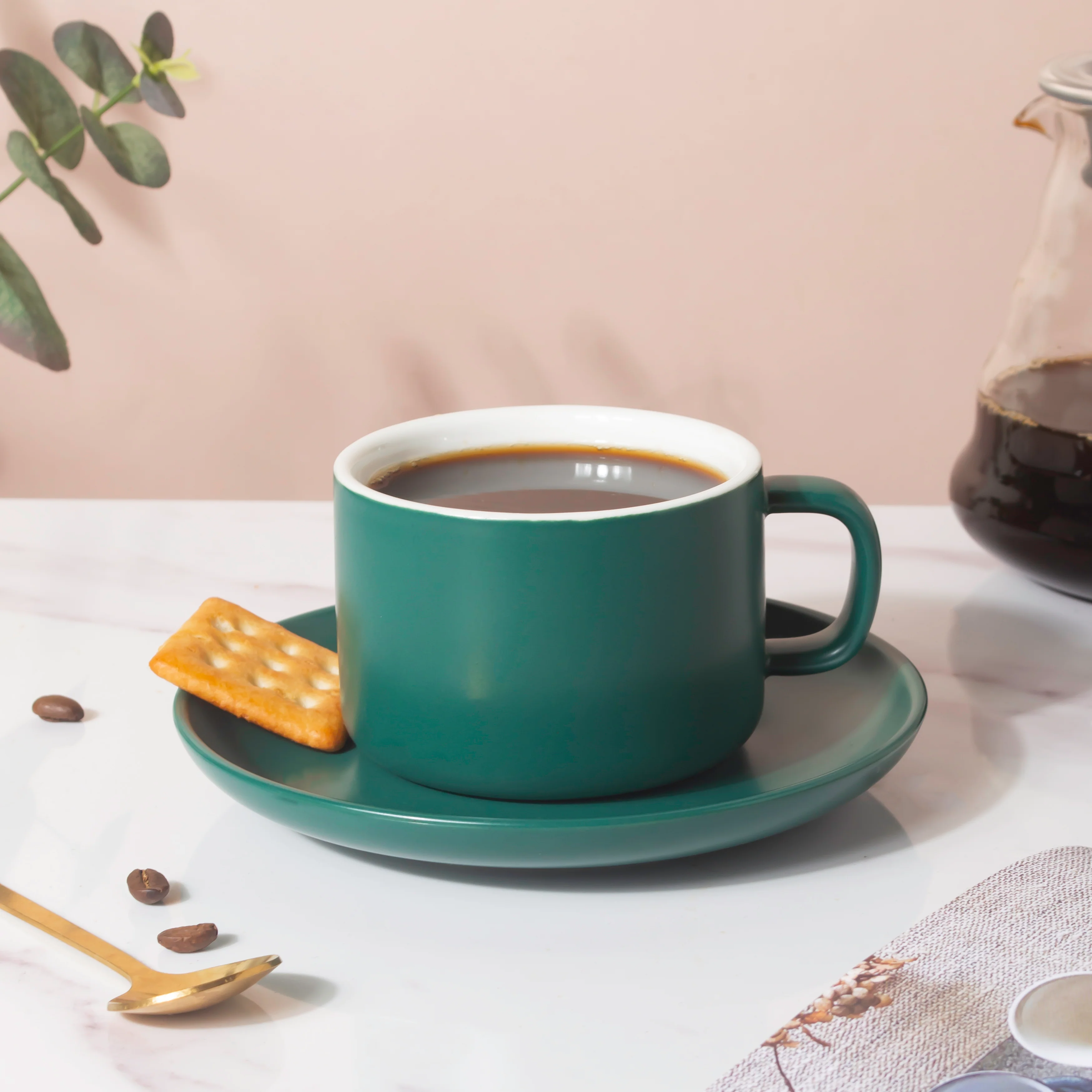 Tranquil Teal Teacup And Saucer - Image 8