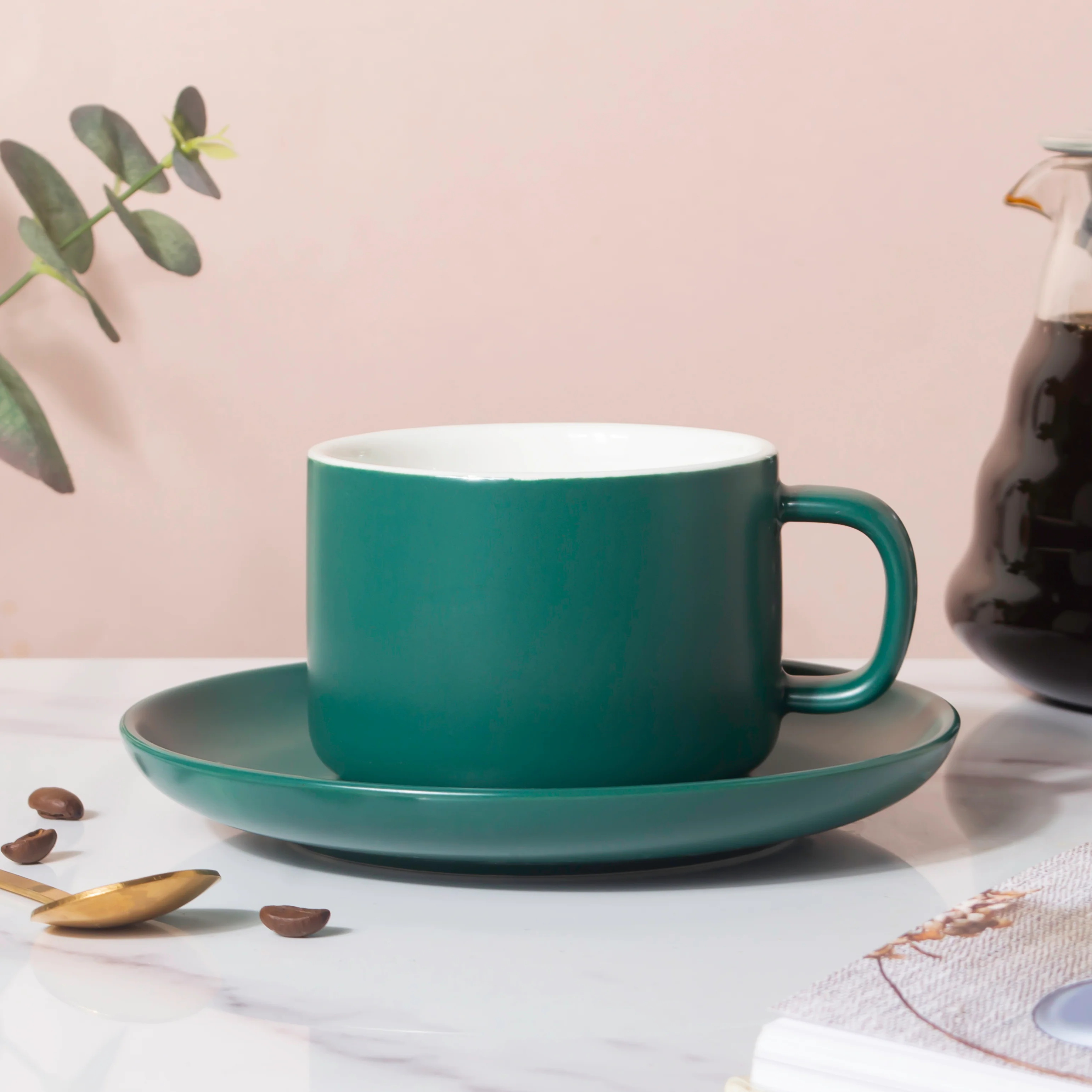 Tranquil Teal Teacup And Saucer - Image 9