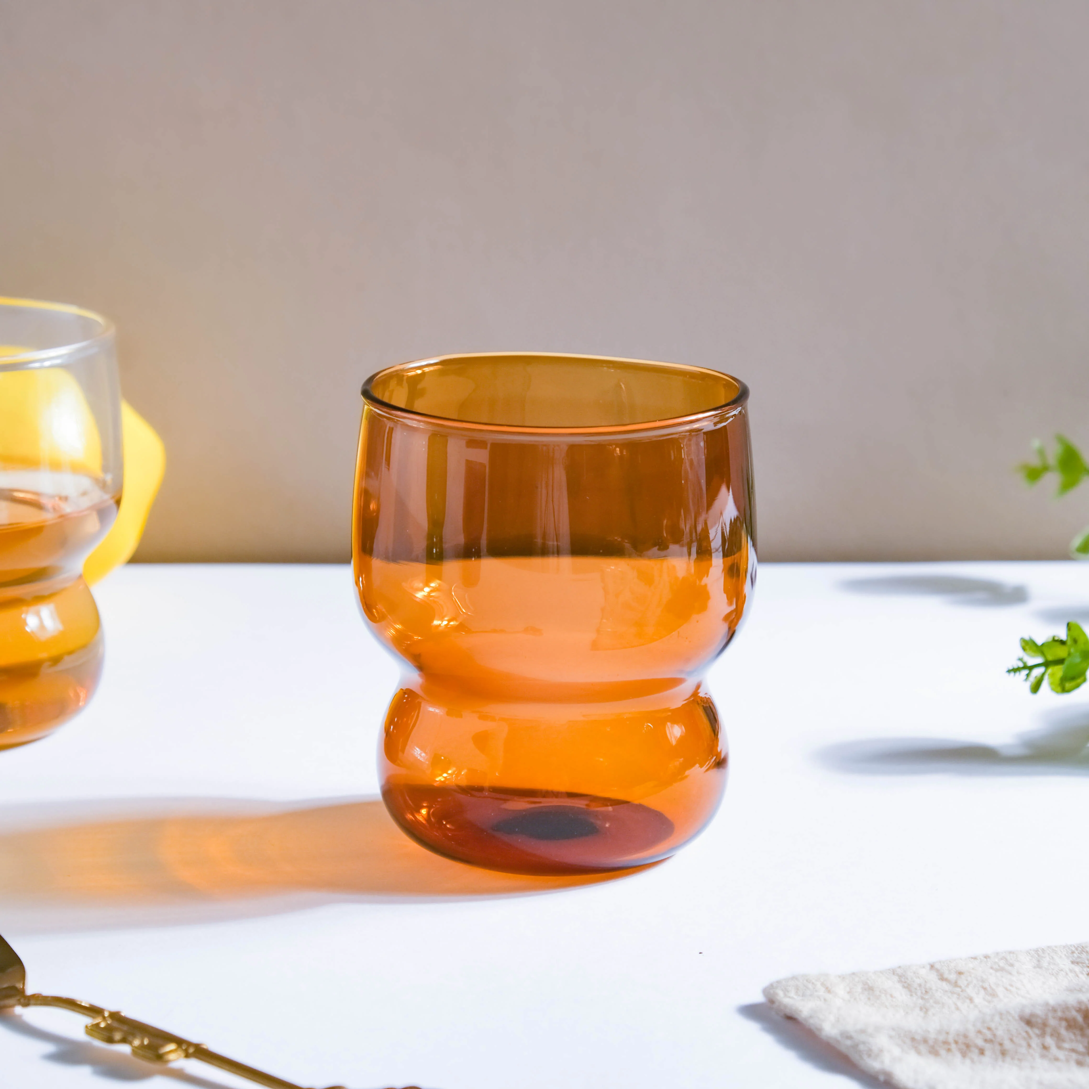Transparent Borosilicate Glass Tumbler Amber - Image 3