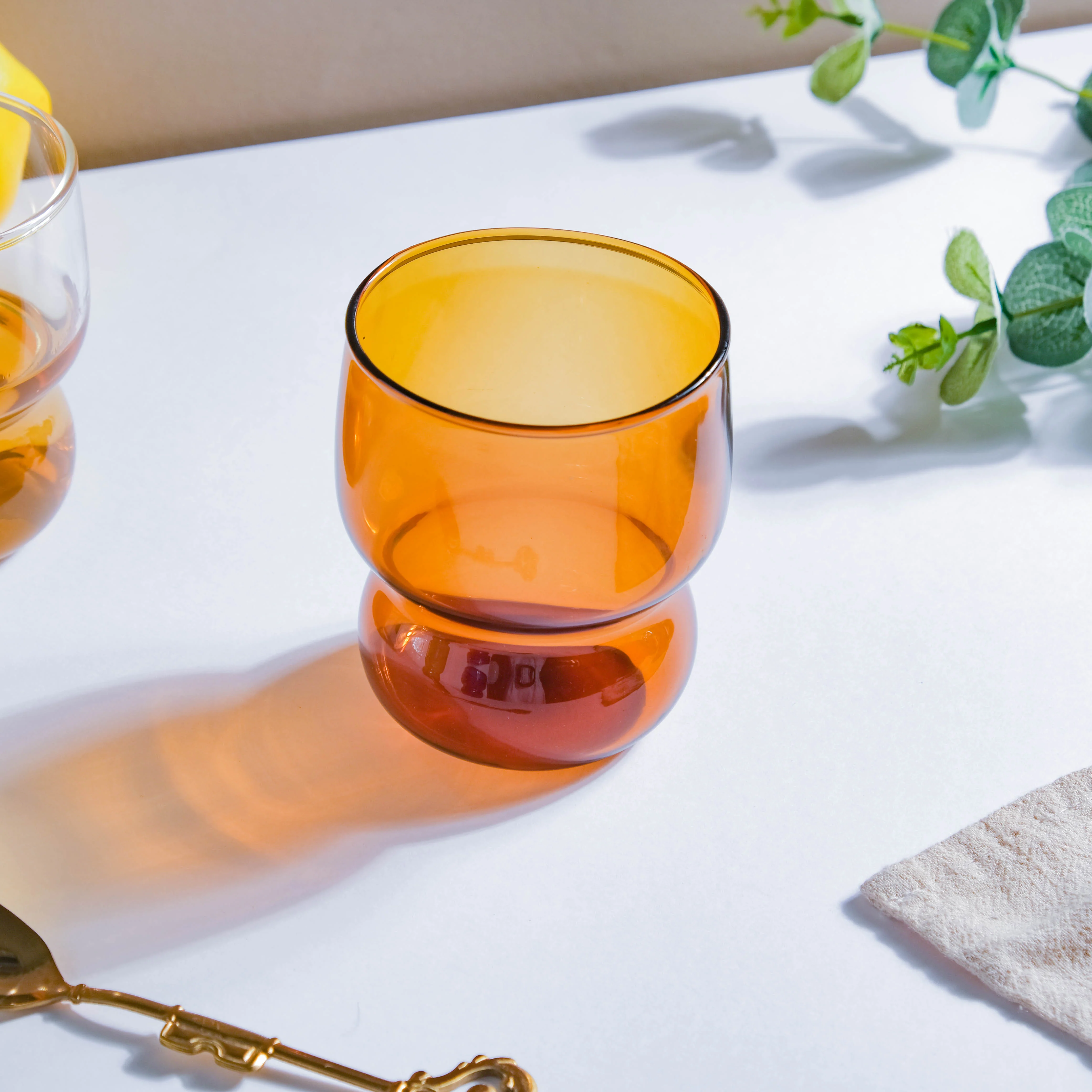 Transparent Borosilicate Glass Tumbler Amber - Image 4