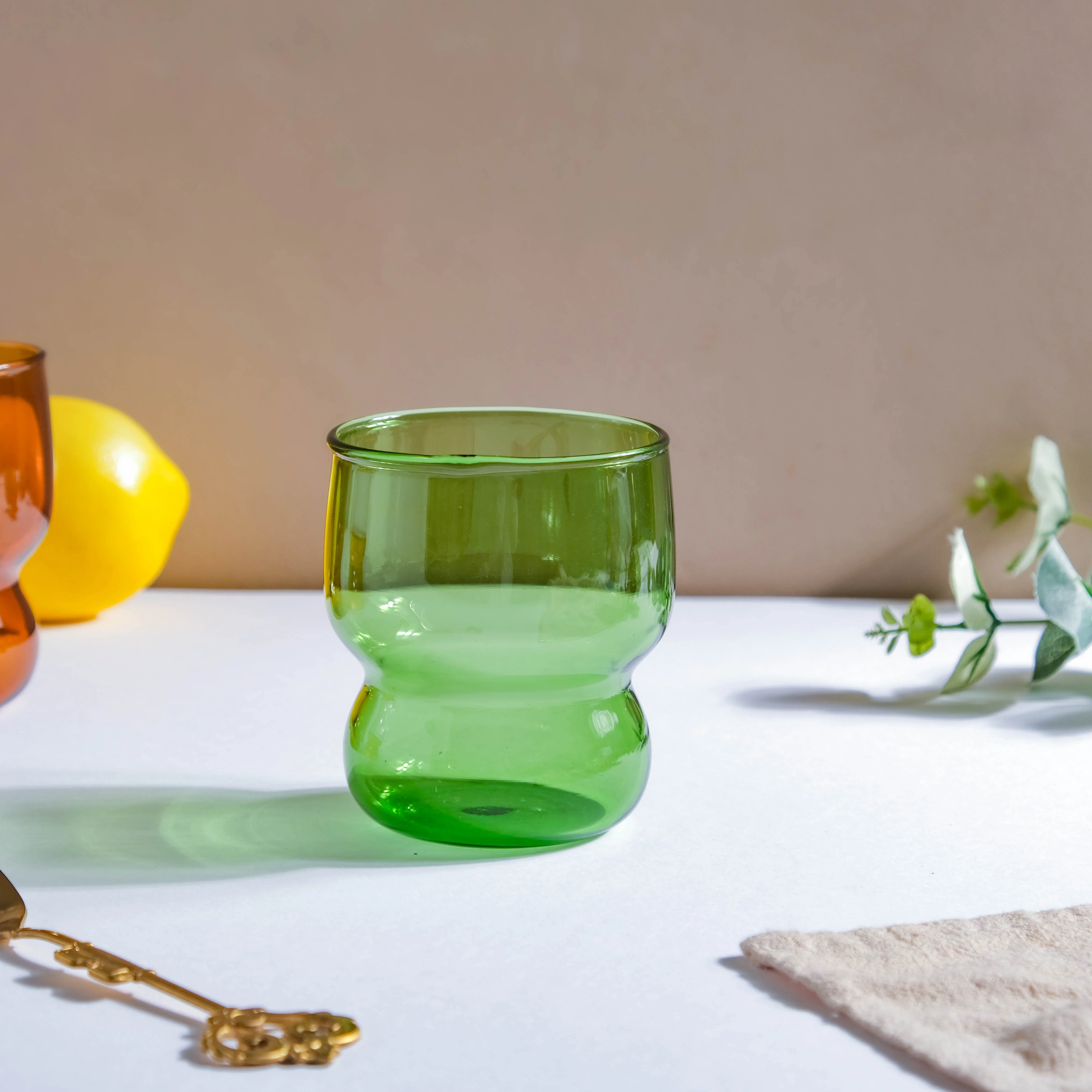 Transparent Borosilicate Glass Tumbler Green - Image 4