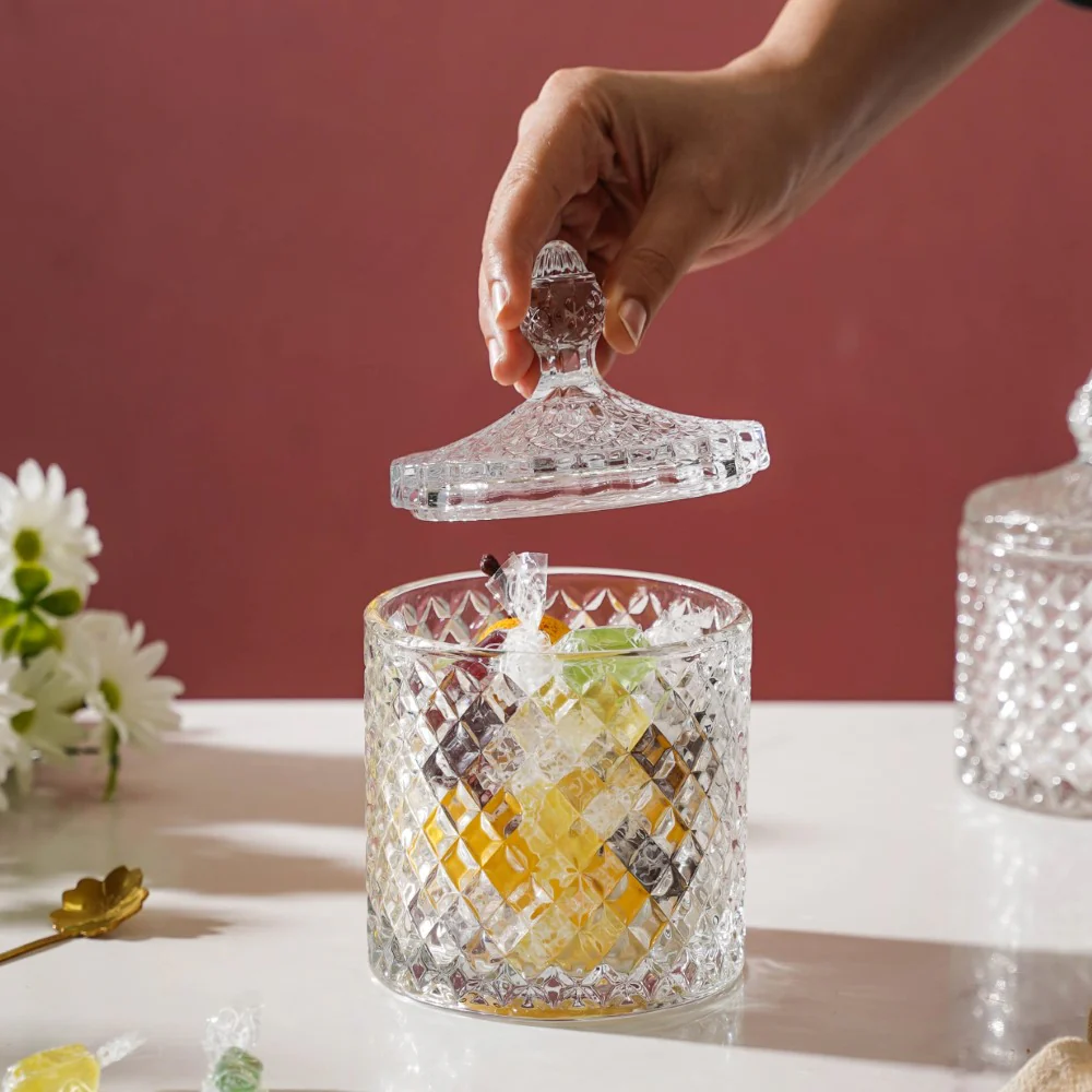 Transparent Crystal Glass Large Candy Jar 600 ml - Image 2