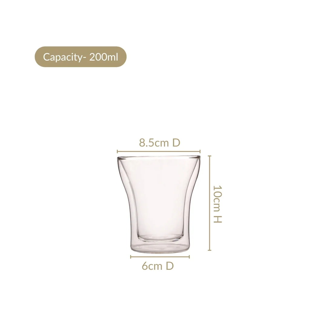 Transparent Double Walled Cocktail Glass Set Of 4 200ml - Image 3