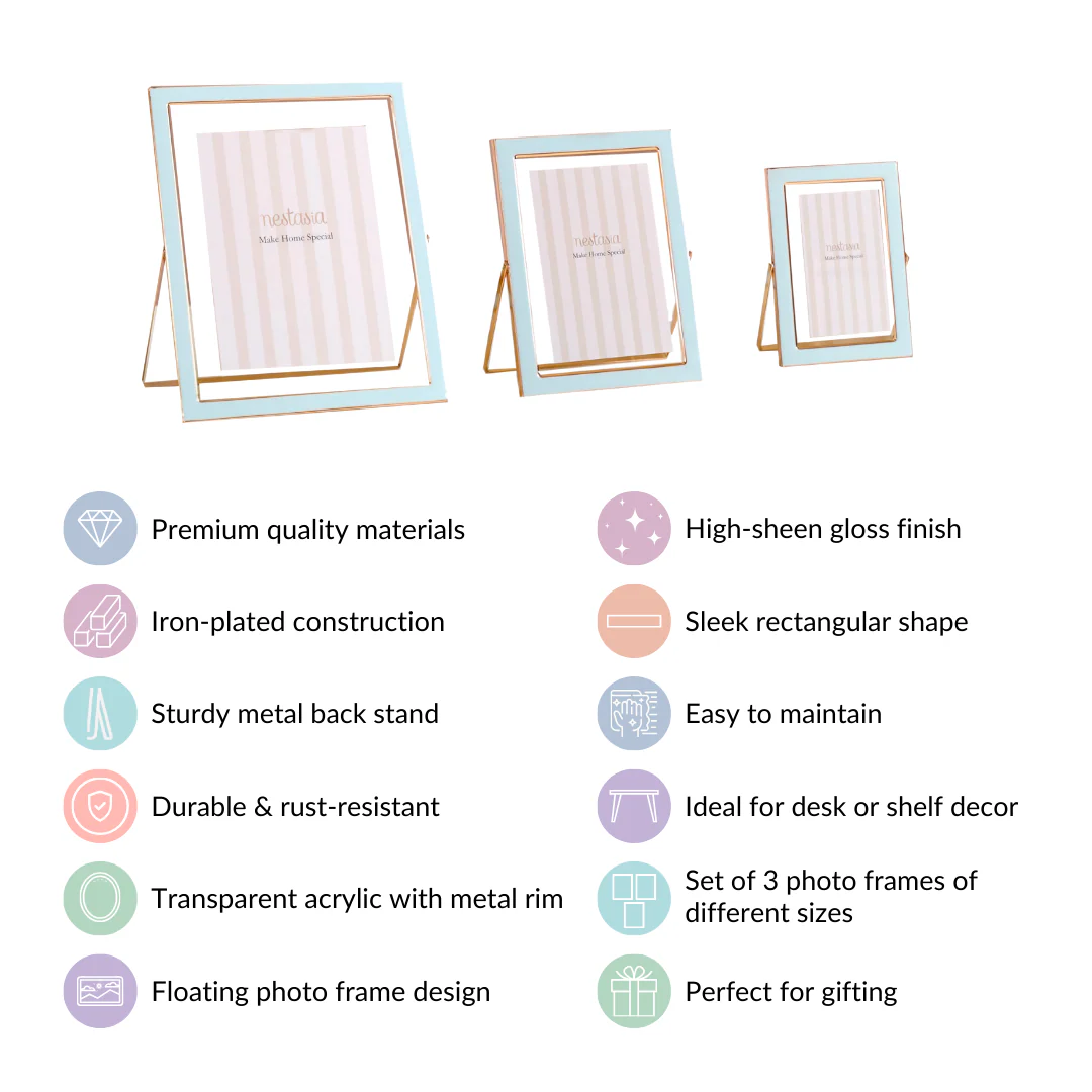 Transparent Photo Frame Baby Blue Set Of 3 - Image 5