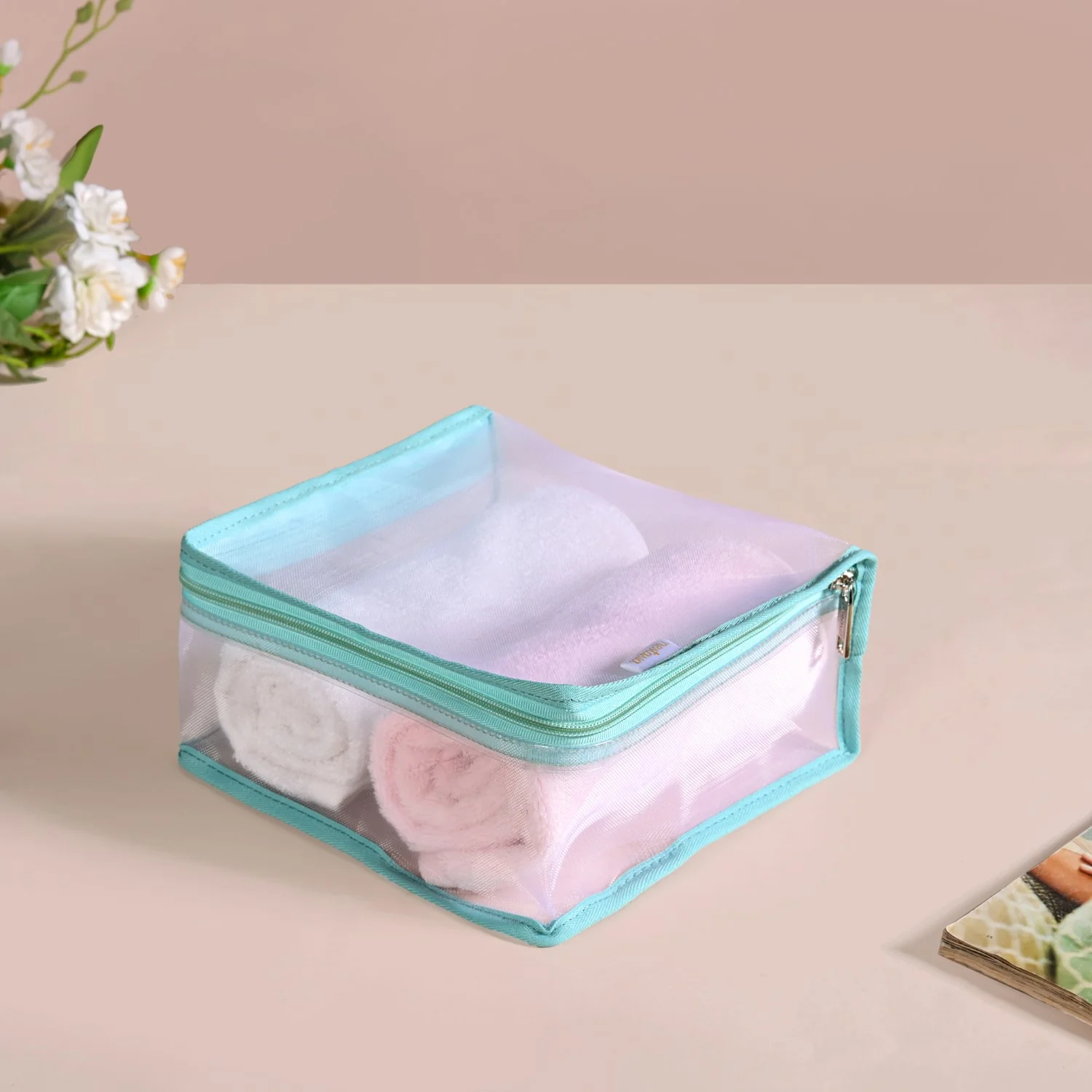 Travel Organiser Storage Bags In Aqua Set Of 3 - Image 9