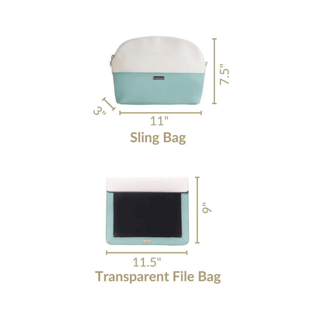 Travel Sling Bag With File Cover Set Of 2 Turquoise - Image 10