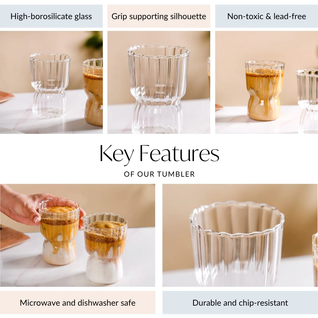 Trending Tiered Glass Tumbler Set Of 2 350ml - Image 4