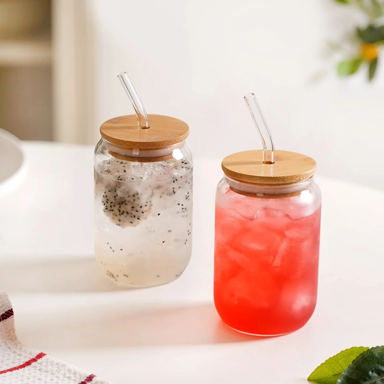Trendy Cola Can Glass Tumbler With Straw And Lid Set Of 2 400ml - Image 11