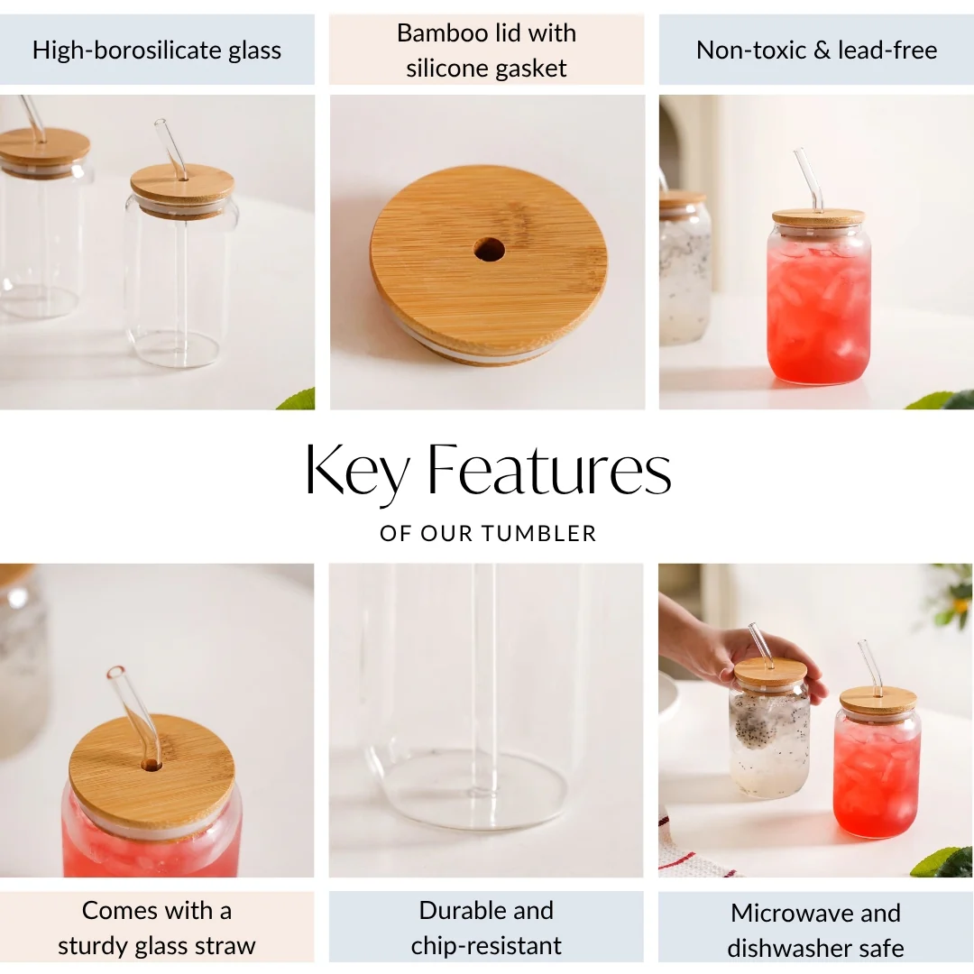 Trendy Cola Can Glass Tumbler With Straw And Lid Set Of 2 400ml - Image 4