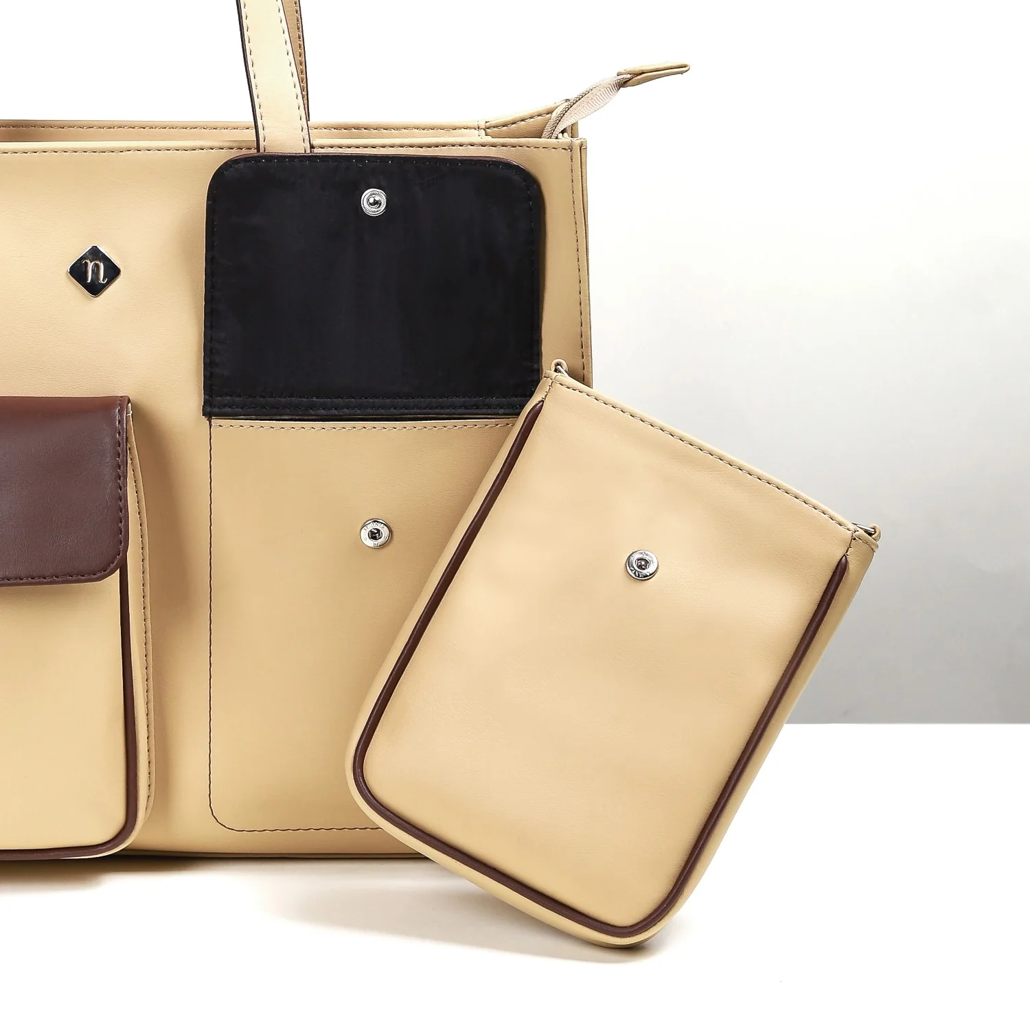 Trendy Tote Bag For Women Beige - Image 12