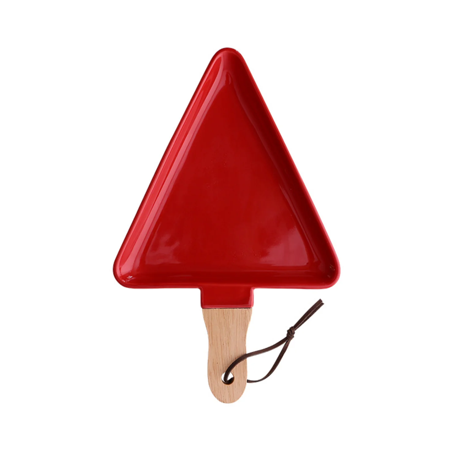 MERRY triangle plate with wooden handle - red - Image 7