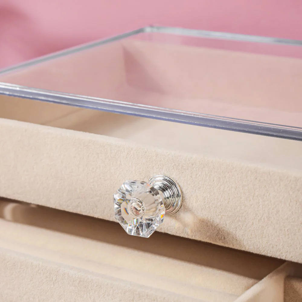 Triple Drawer Jewellery Organiser Cream - Image 15