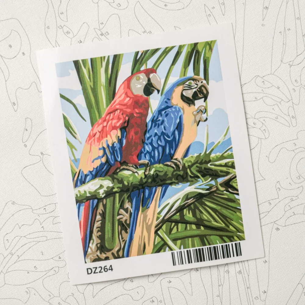 Tropical Macaws DIY Painting By Numbers Kit - Image 2