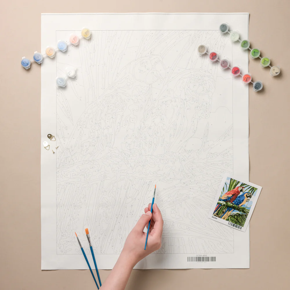 Tropical Macaws DIY Painting By Numbers Kit - Image 6