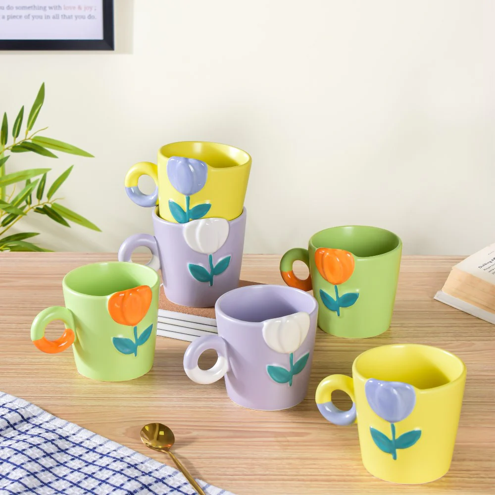 Tulip Coffee Mugs Set Of 6 330ml - Image 3