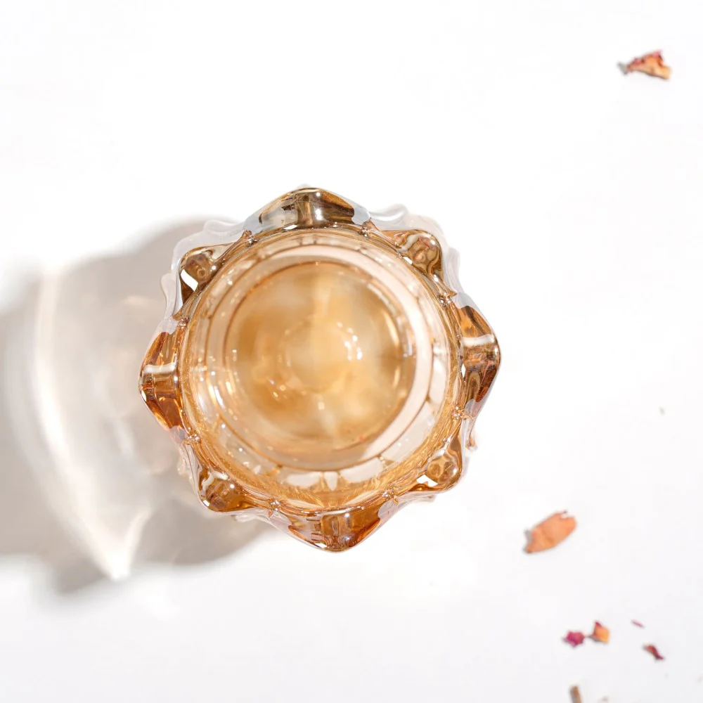 Tulip Glass Tea Light Candle Holder Amber - Image 10