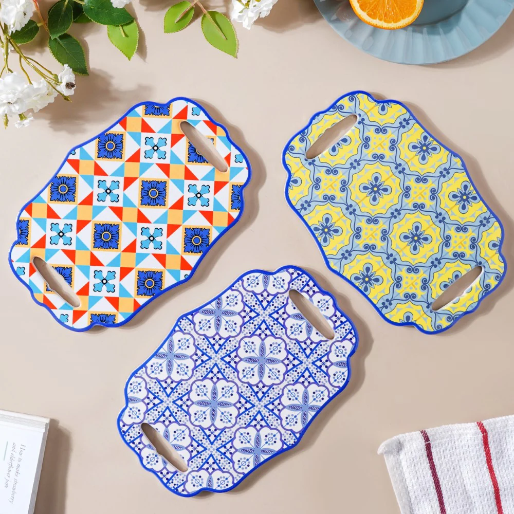 Turkish Ceramic Trivet Blue And White 8 Inch - Image 5