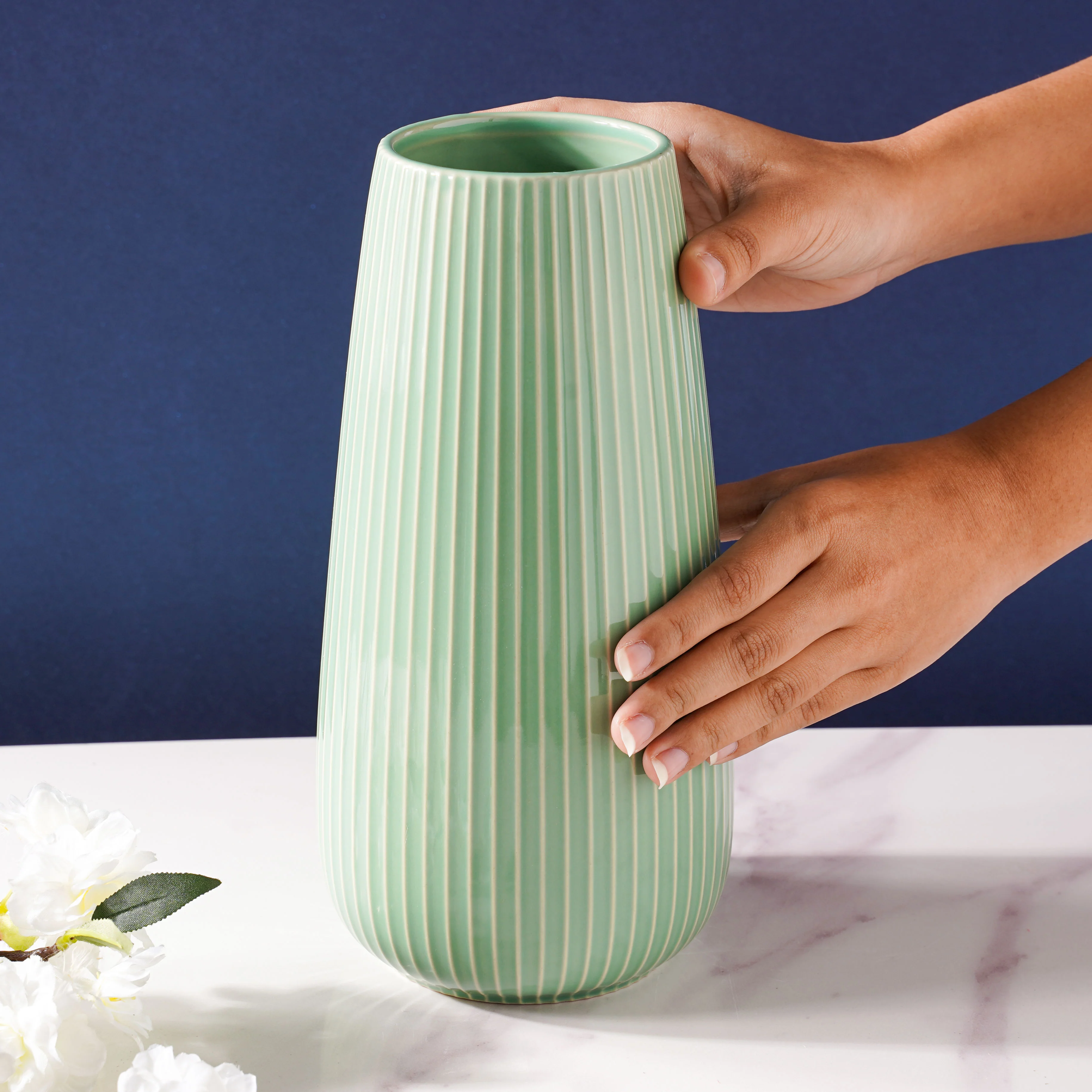Turquoise Flower Vase - Image 2